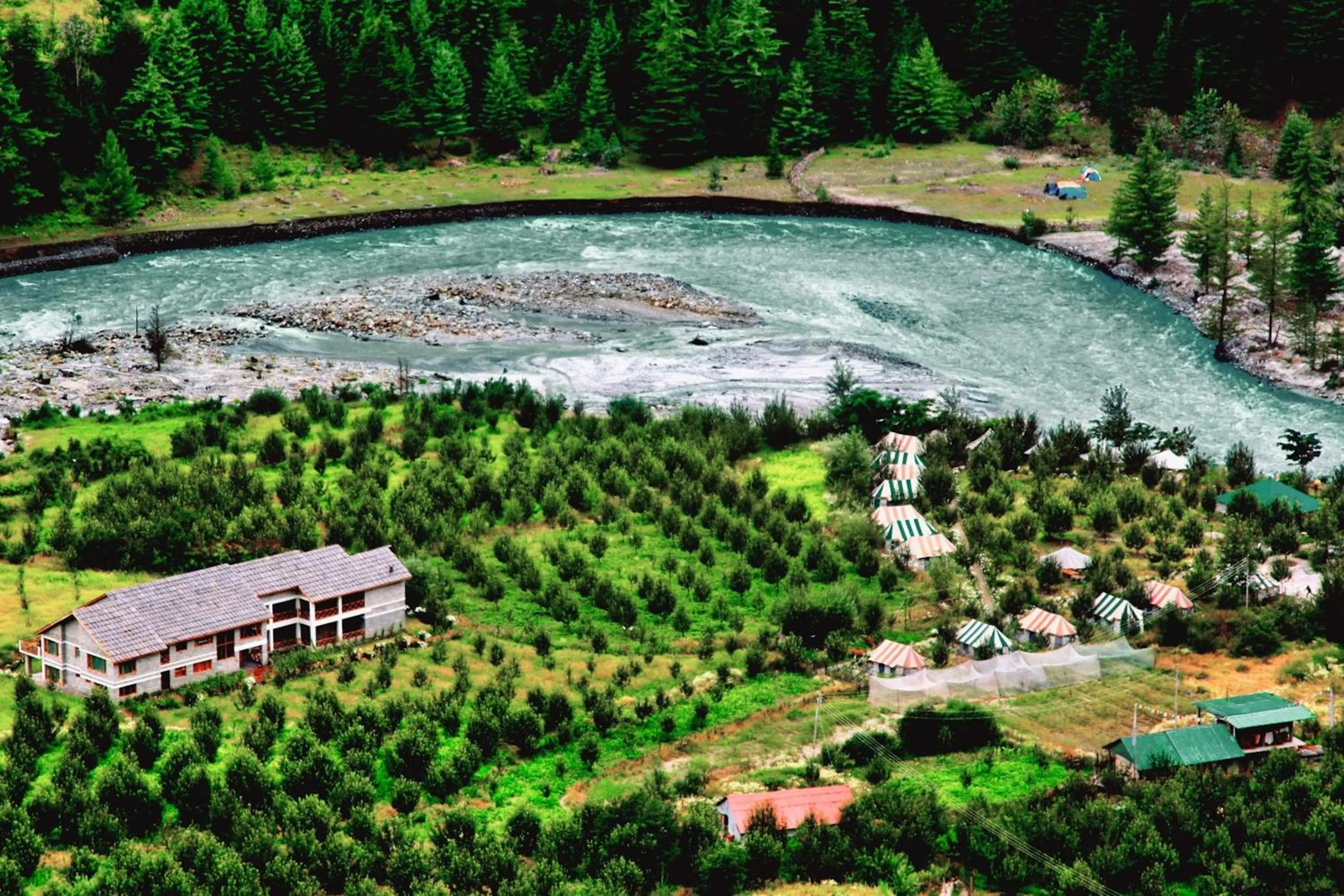 Bird's eye view in Banjara Camp and Retreat Sangla