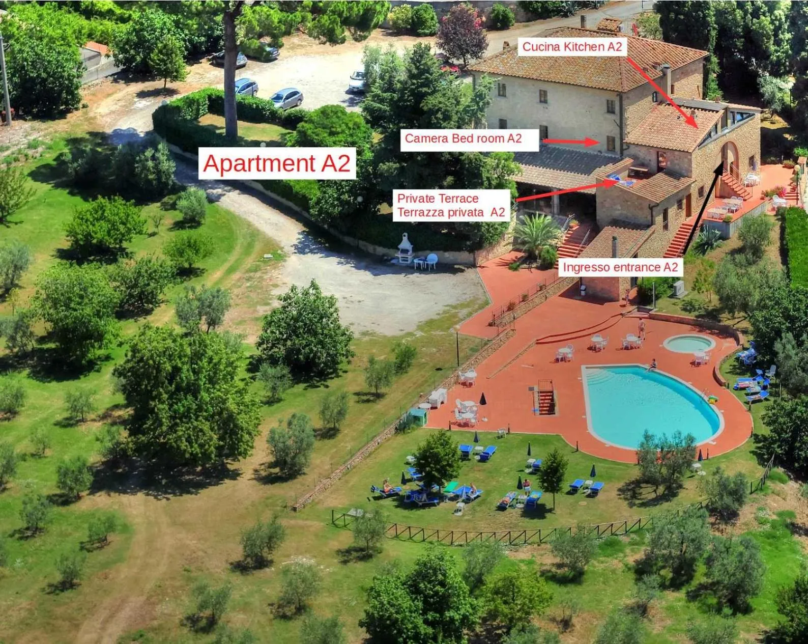 Bird's eye view in Hotel Residence Villa Rioddi