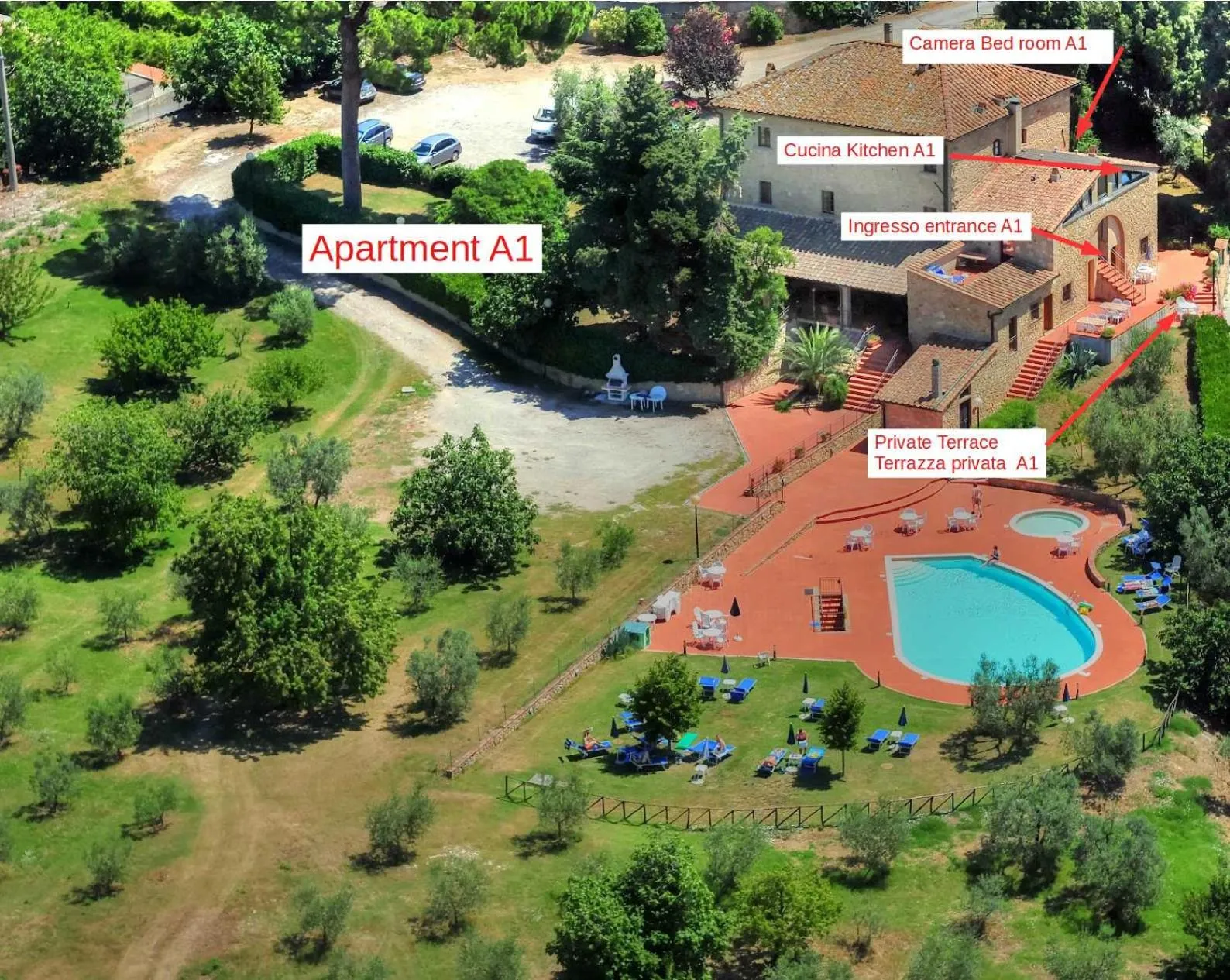 Bird's eye view in Hotel Residence Villa Rioddi