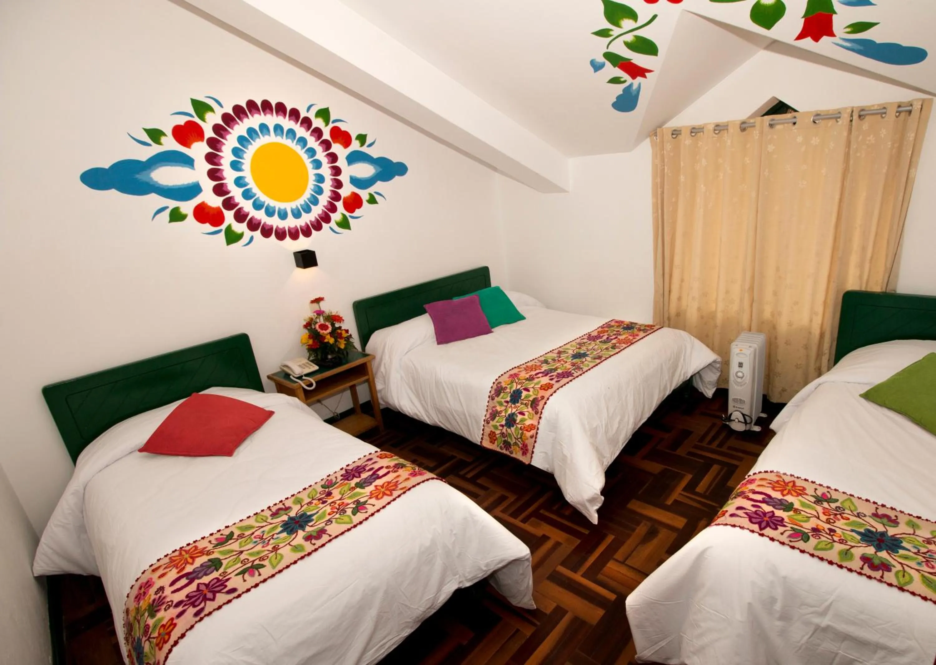 Landmark view, Bed in Cusco Plaza Nazarenas