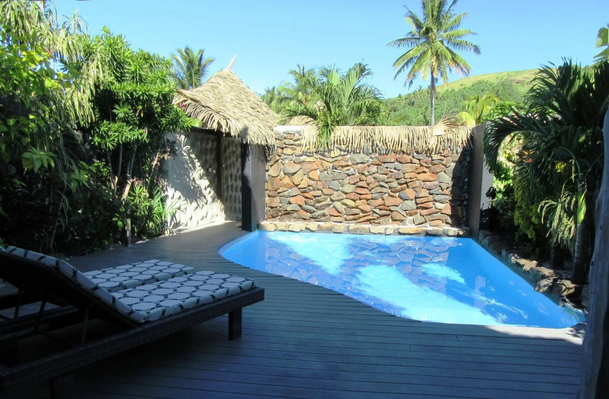 Pool view in Aitutaki Escape