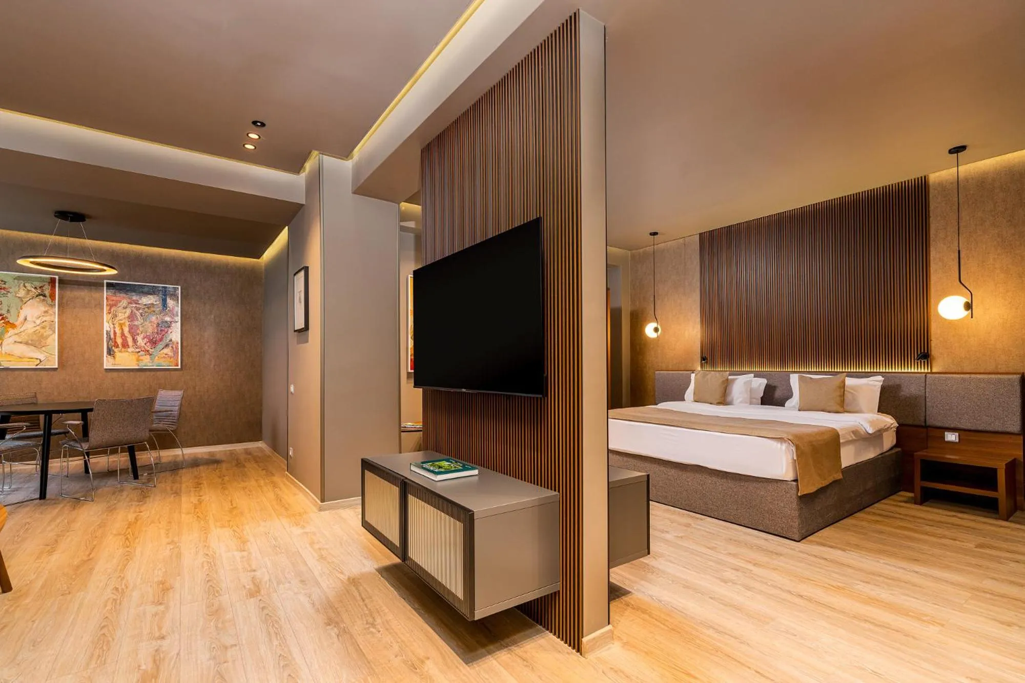 Living room, Bed in RIN Airport Hotel