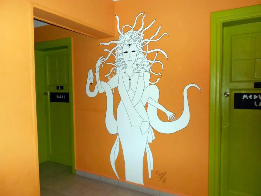 Decorative detail in Zeus Hostel
