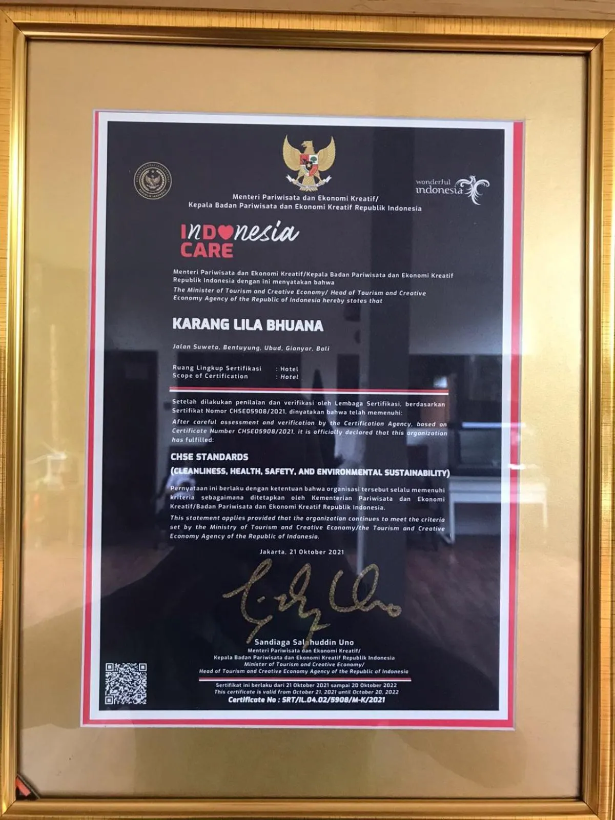 Logo/Certificate/Sign in Karang Lila Bhuana Ubud