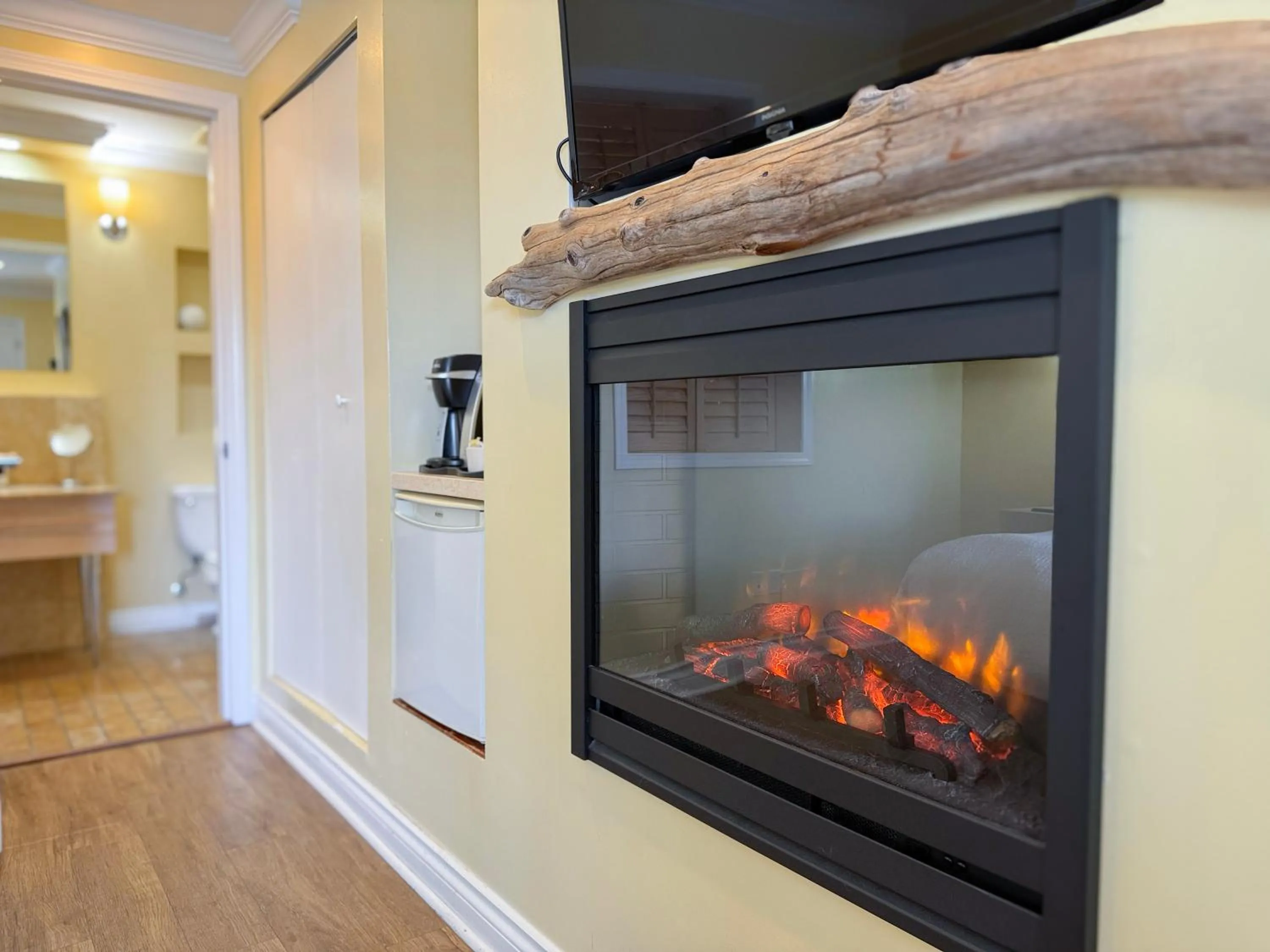 fireplace in Rockwater Secret Cove Resort