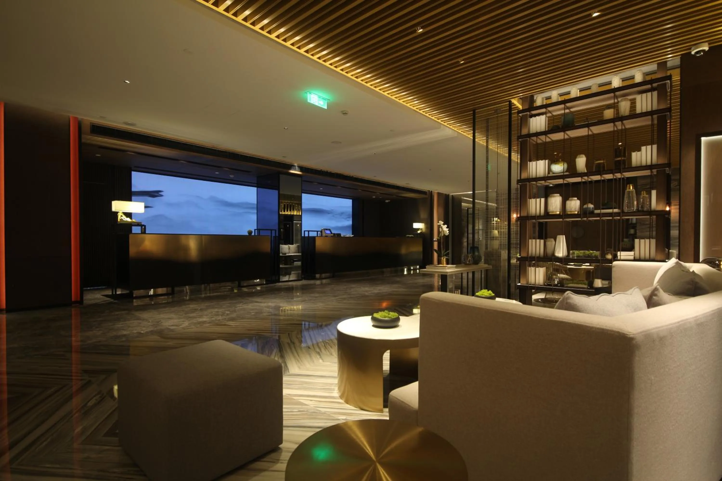 Seating area in Yunhe Yebo Hotel (Shanghai International Tourism Resort Pudong Airport)