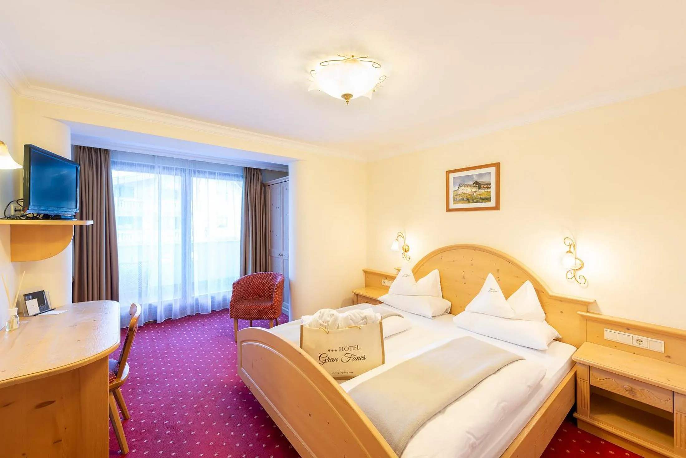 Bed in Hotel Gran Fanes