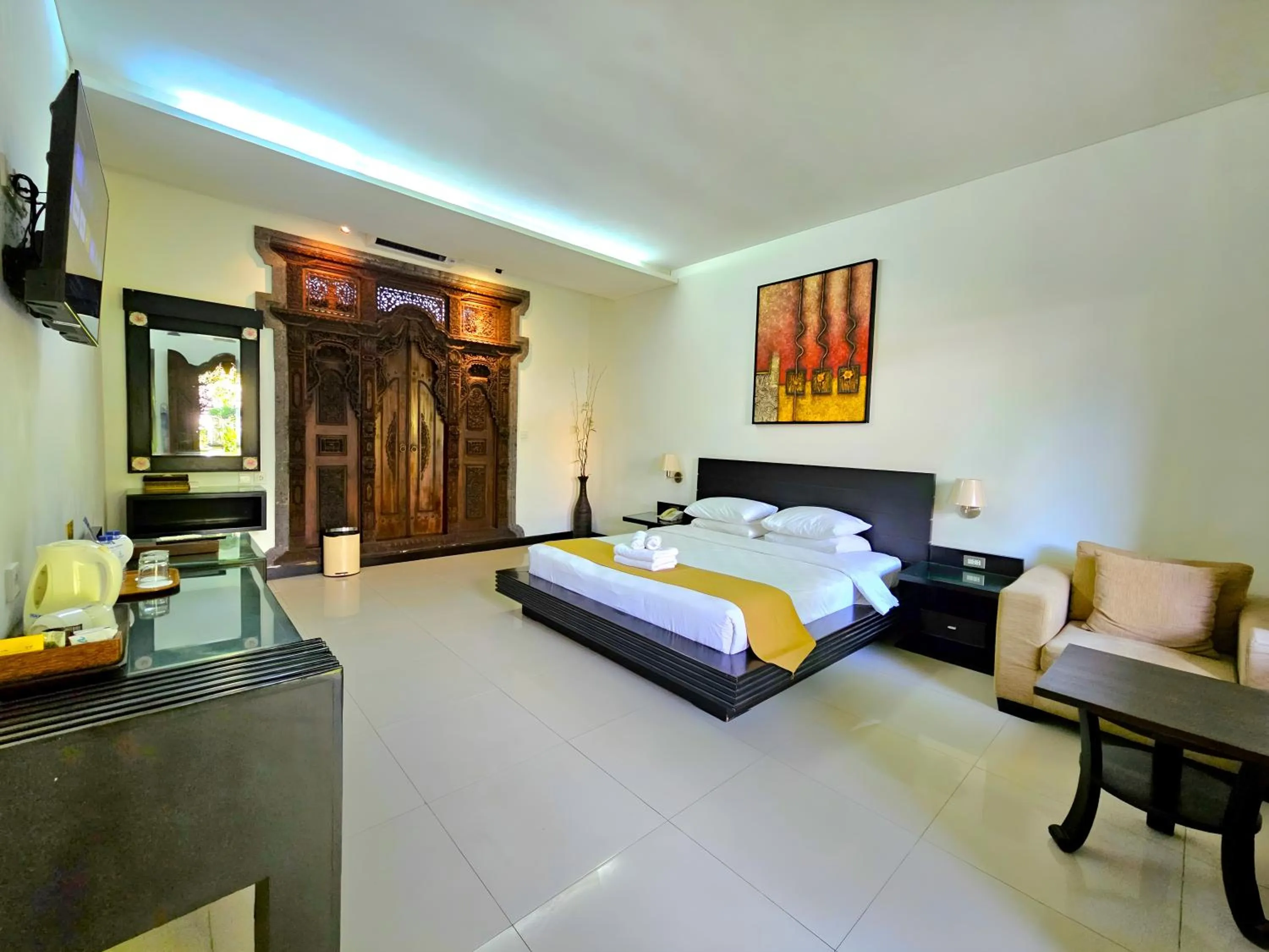 Bedroom, Bed in Satriya Cottages