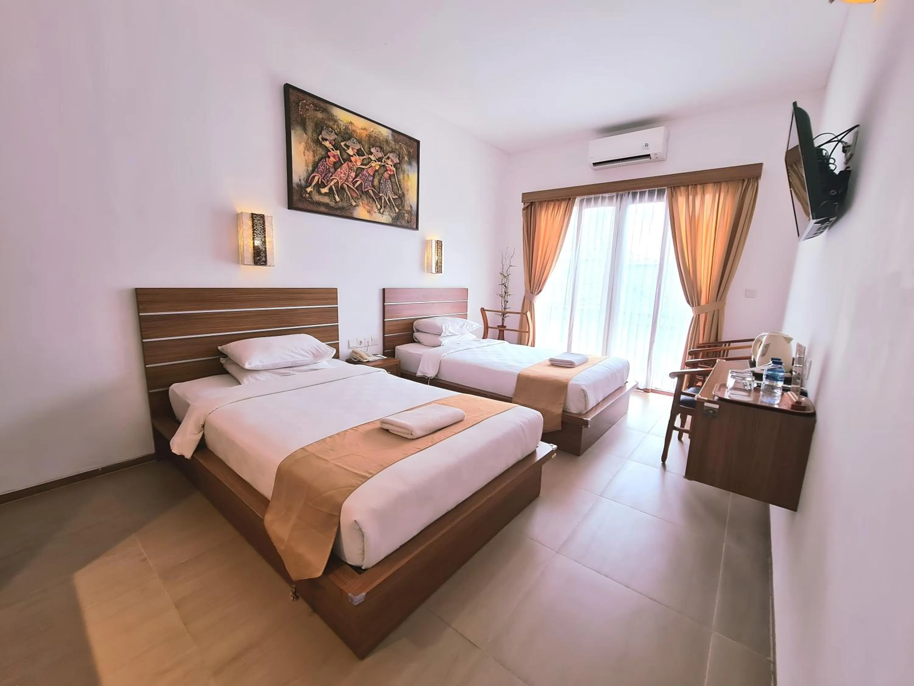 Bedroom, Bed in Satriya Cottages