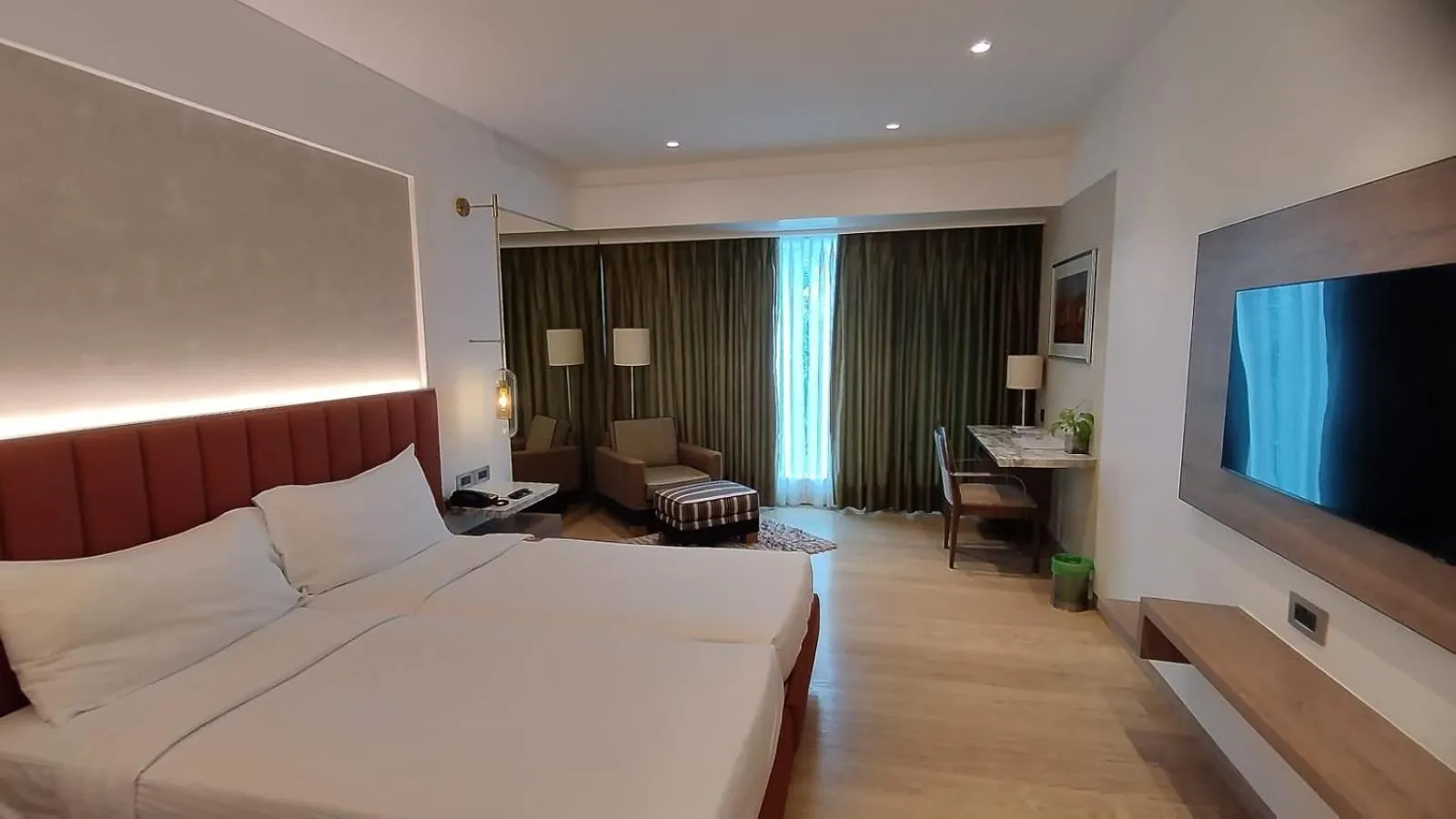 Bed in Mirage Hotel, Mumbai International Airport