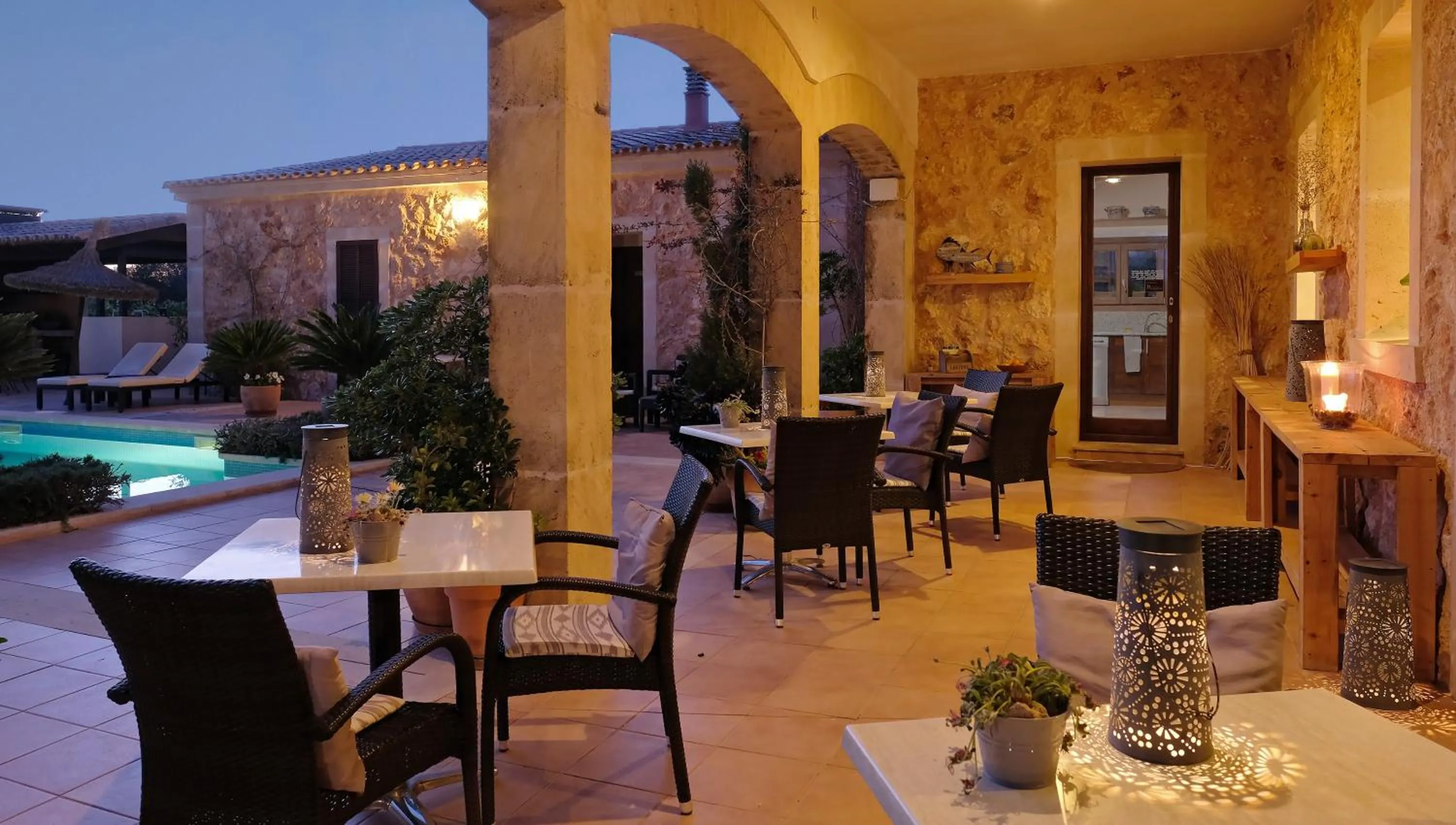 Balcony/Terrace, Pool View in Villa Sampoli - Agroturismo Son Sampoli - Adults only