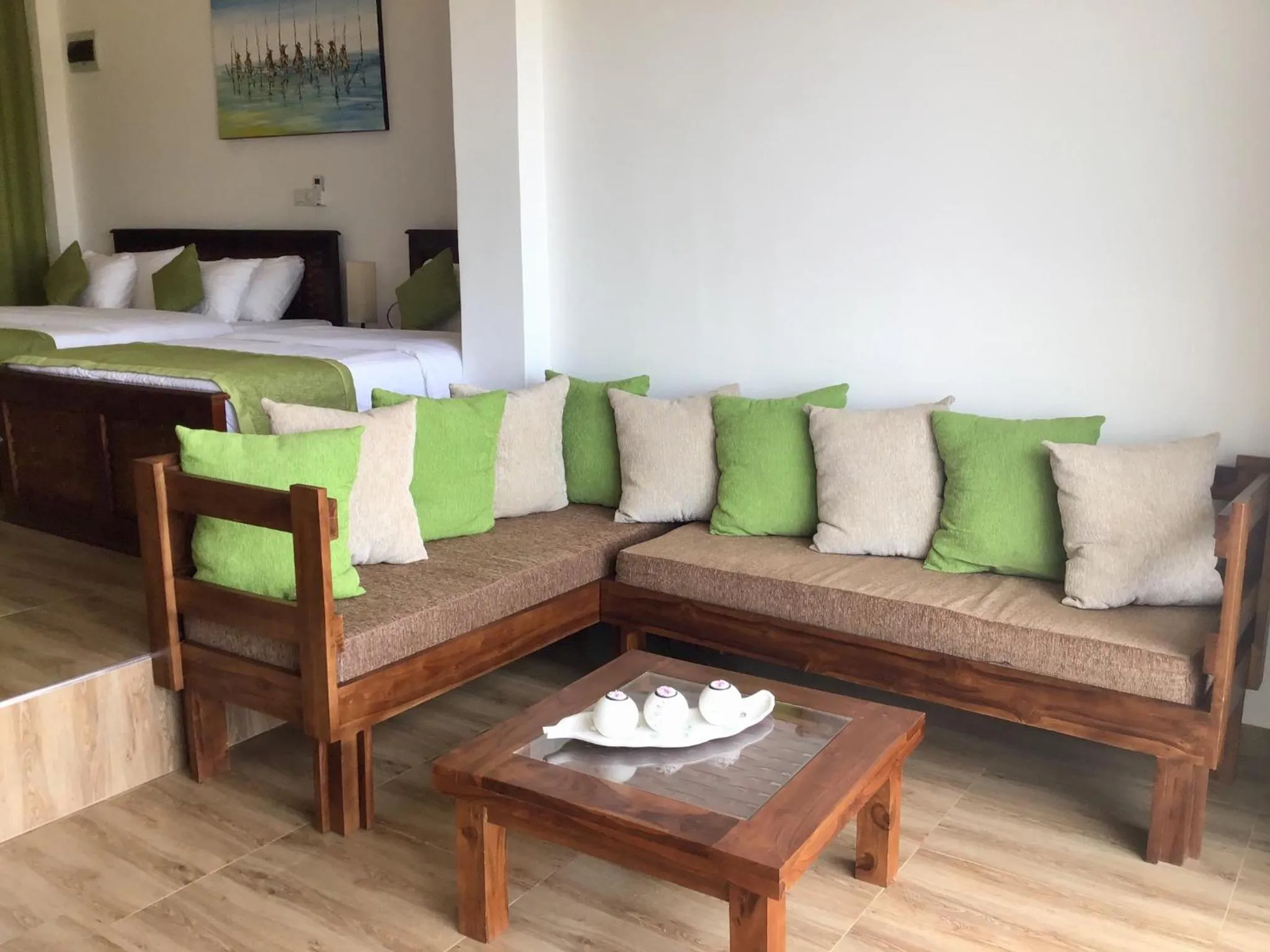 Seating area, Bed in Avonil Resort Yala