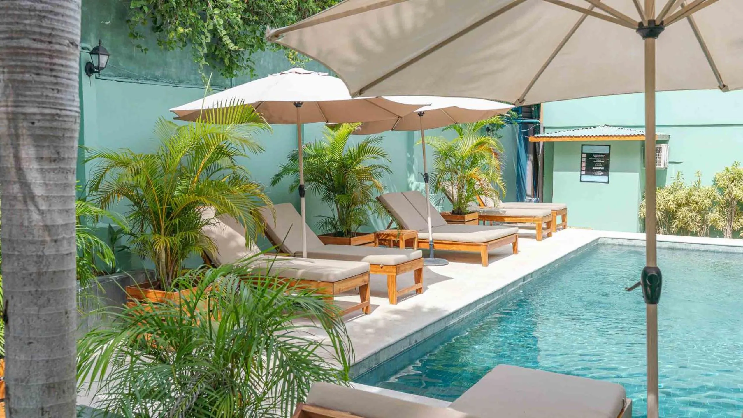 Pool view in Hotel Arco Iris