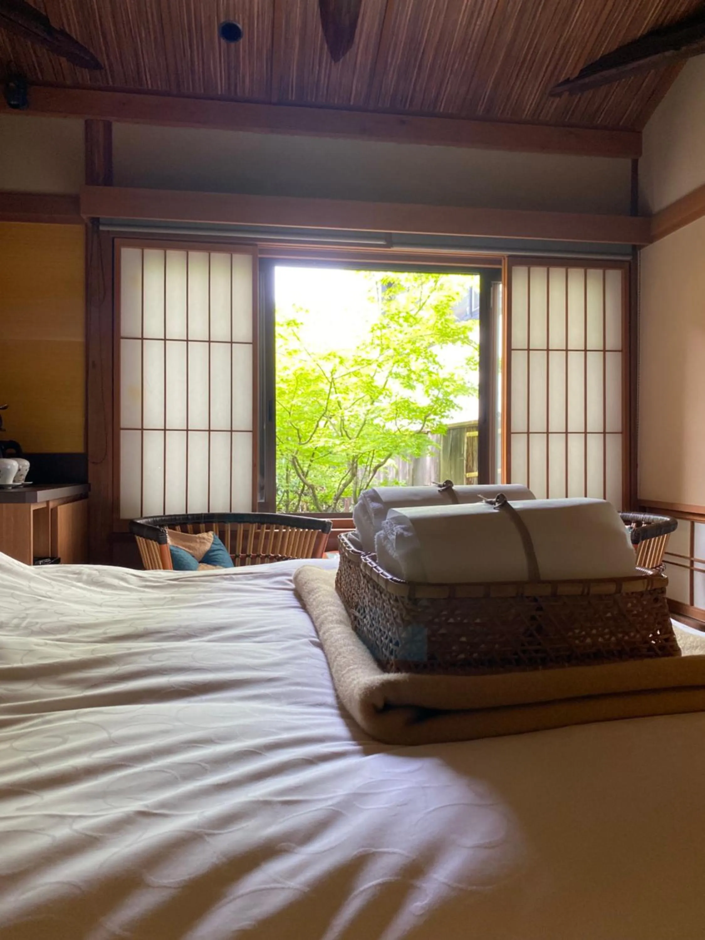View (from property/room), Bed in Yasaka Yutone Kyokoyado