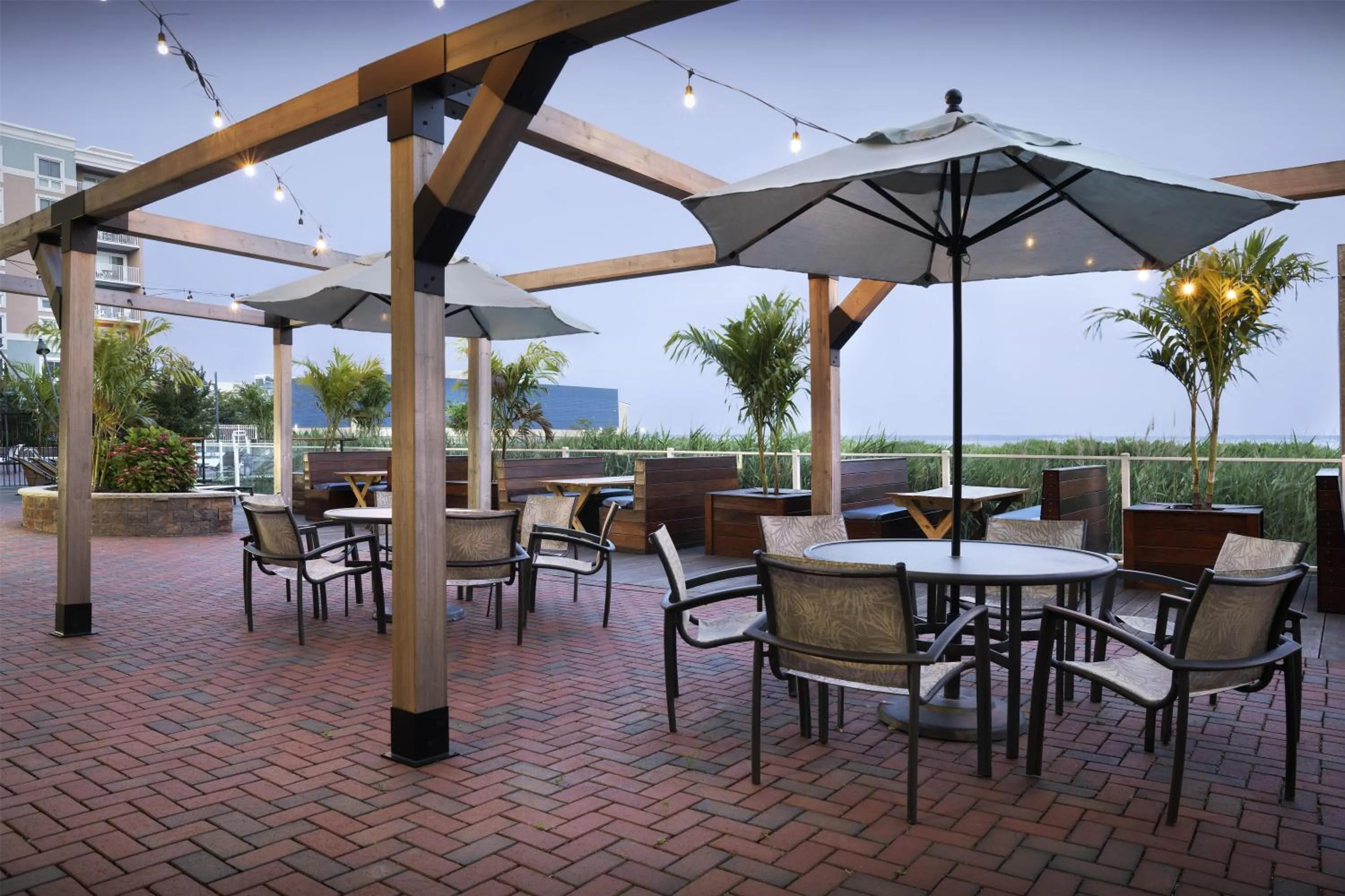 Patio in Hampton Inn & Suites Ocean City Bayfront-Convention Center