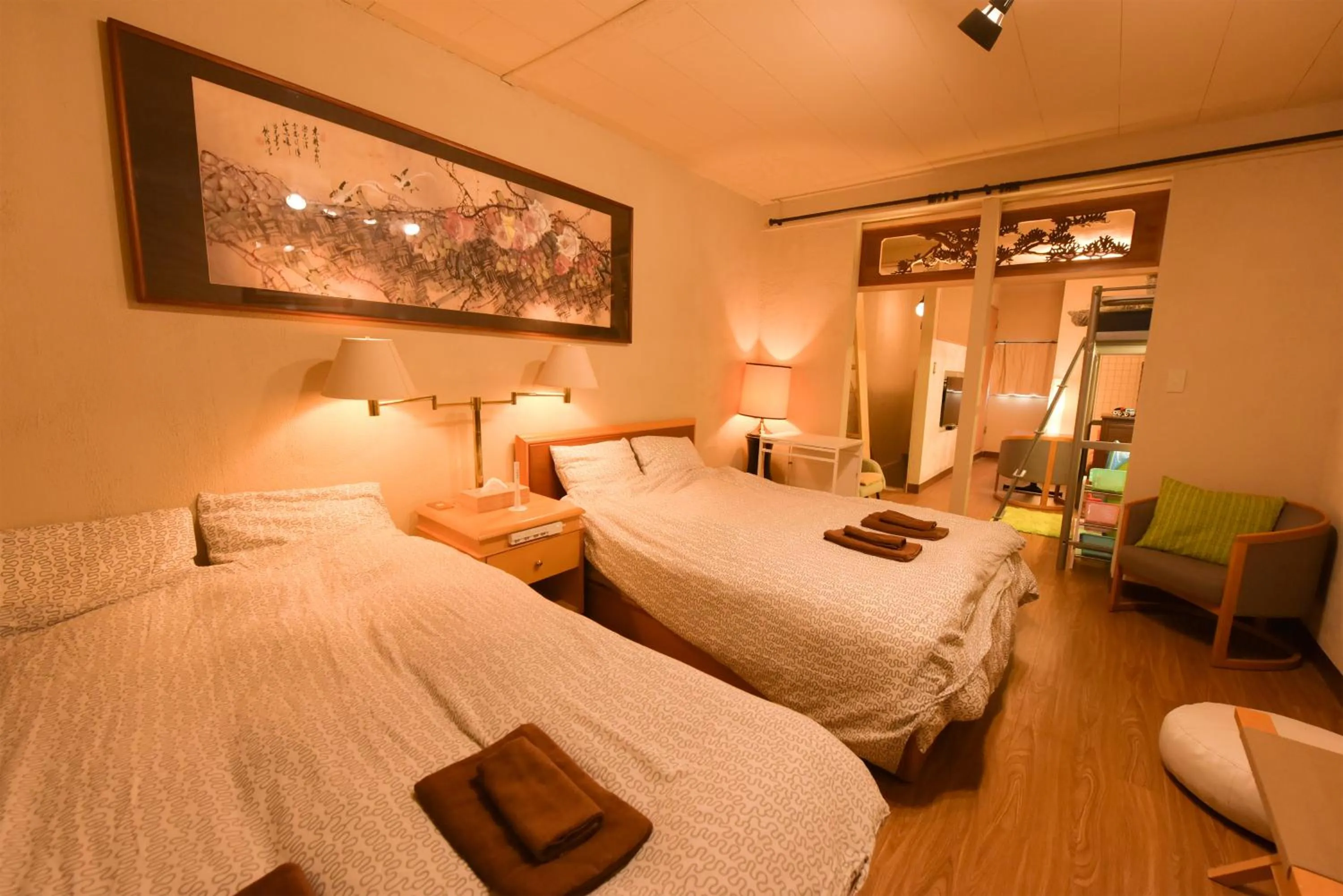 Bedroom, Bed in Yoyogi House