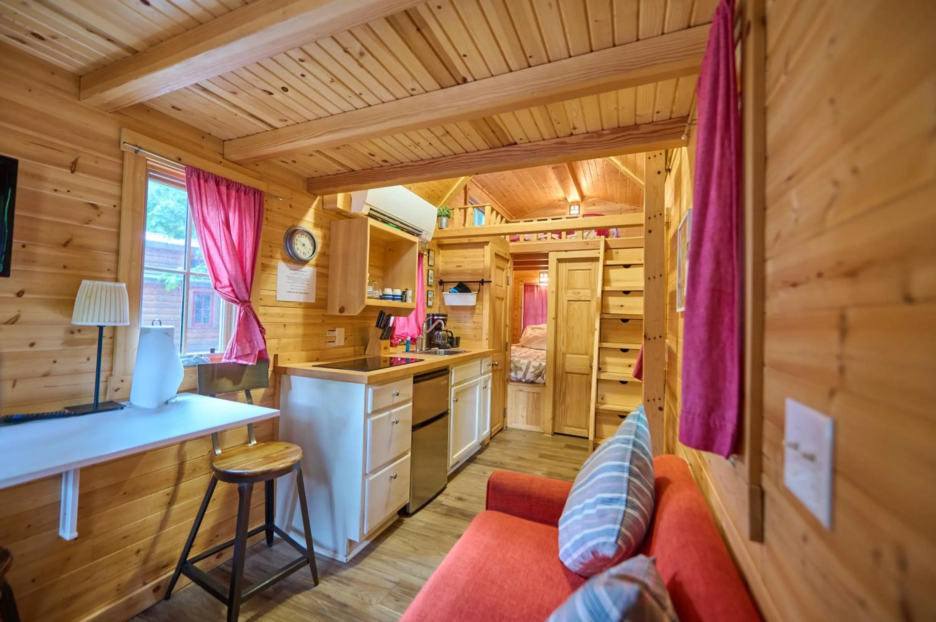 Living room in Mt Hood Tiny House Village