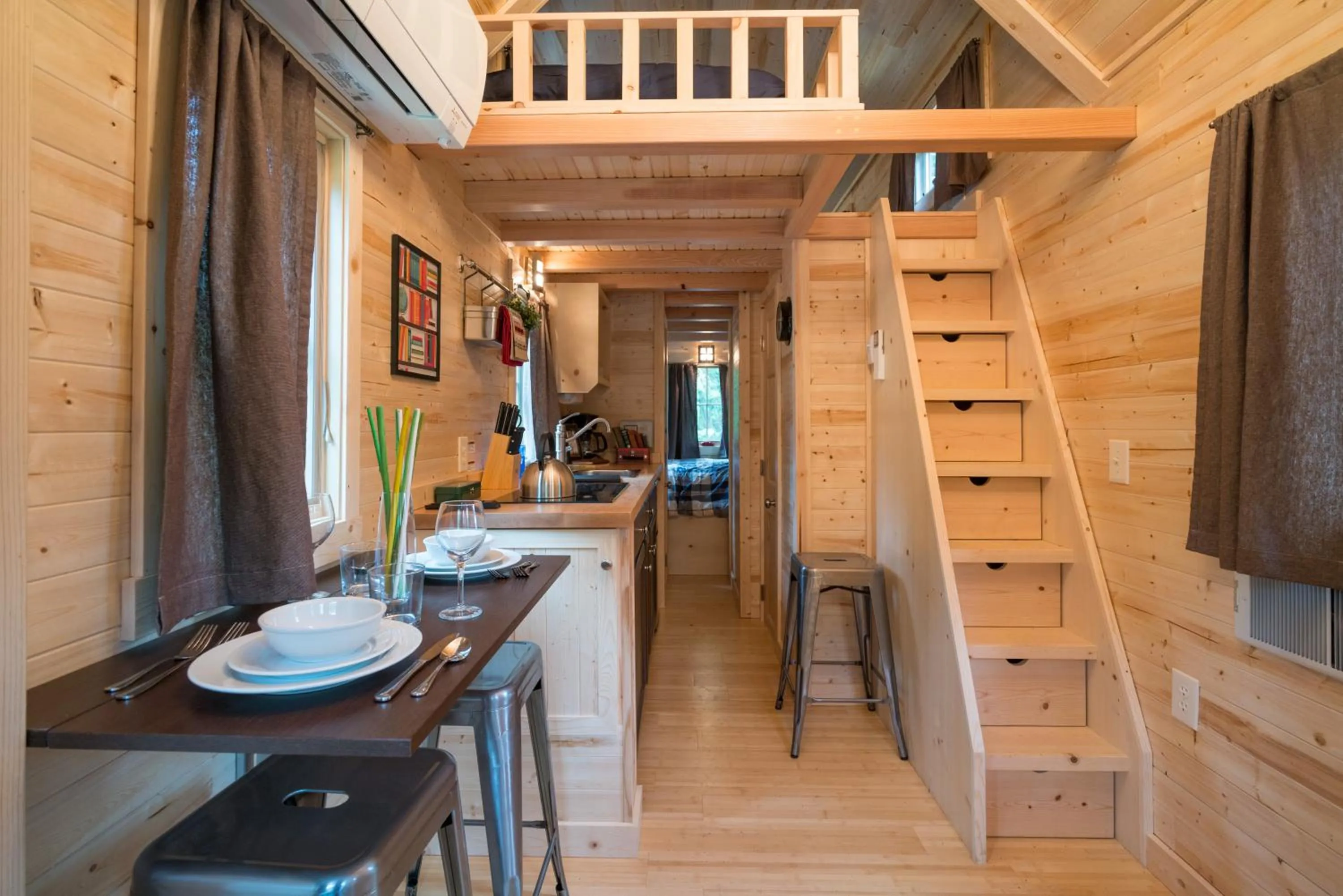 Living room in Mt Hood Tiny House Village