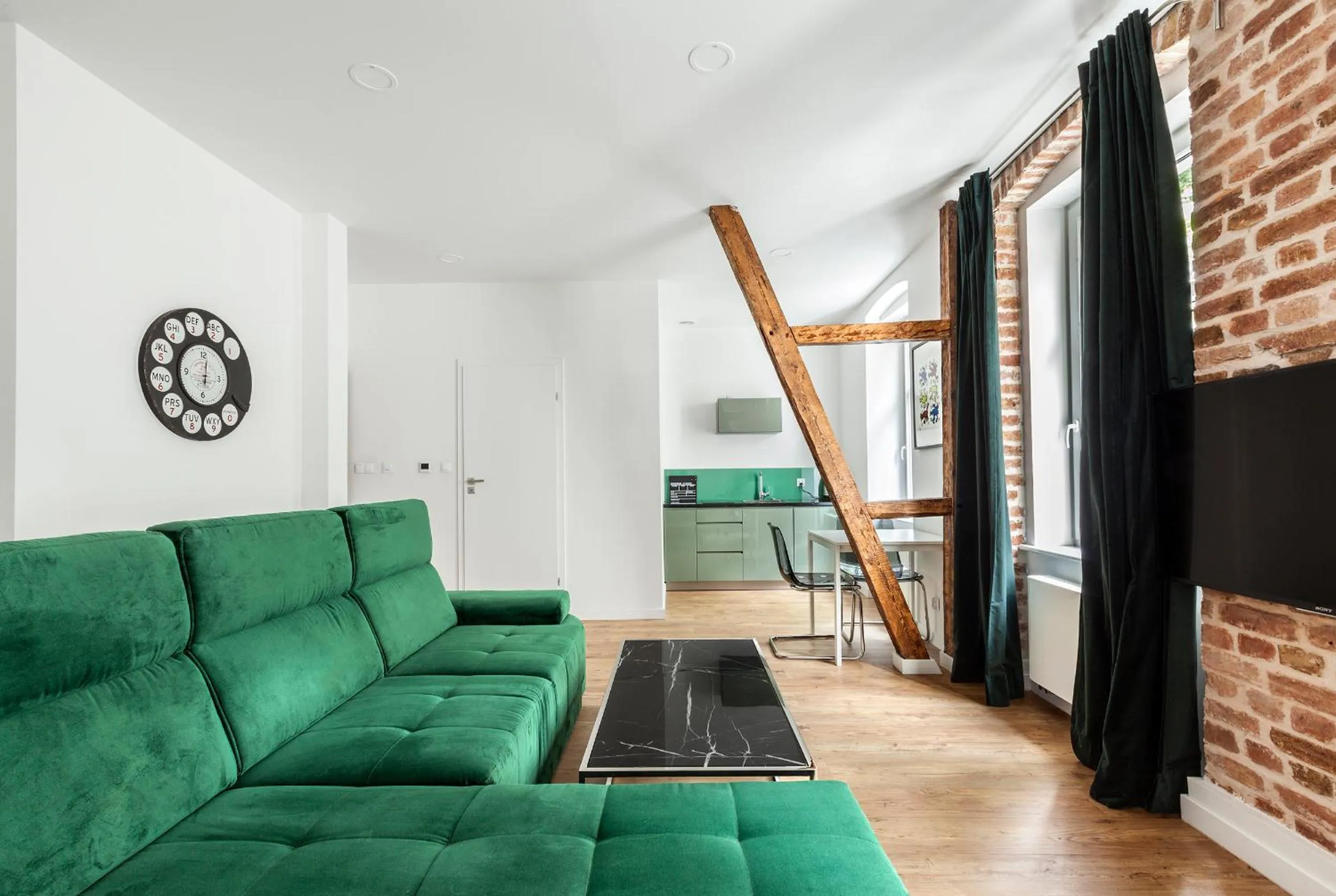 Living room in Cinema Apartments