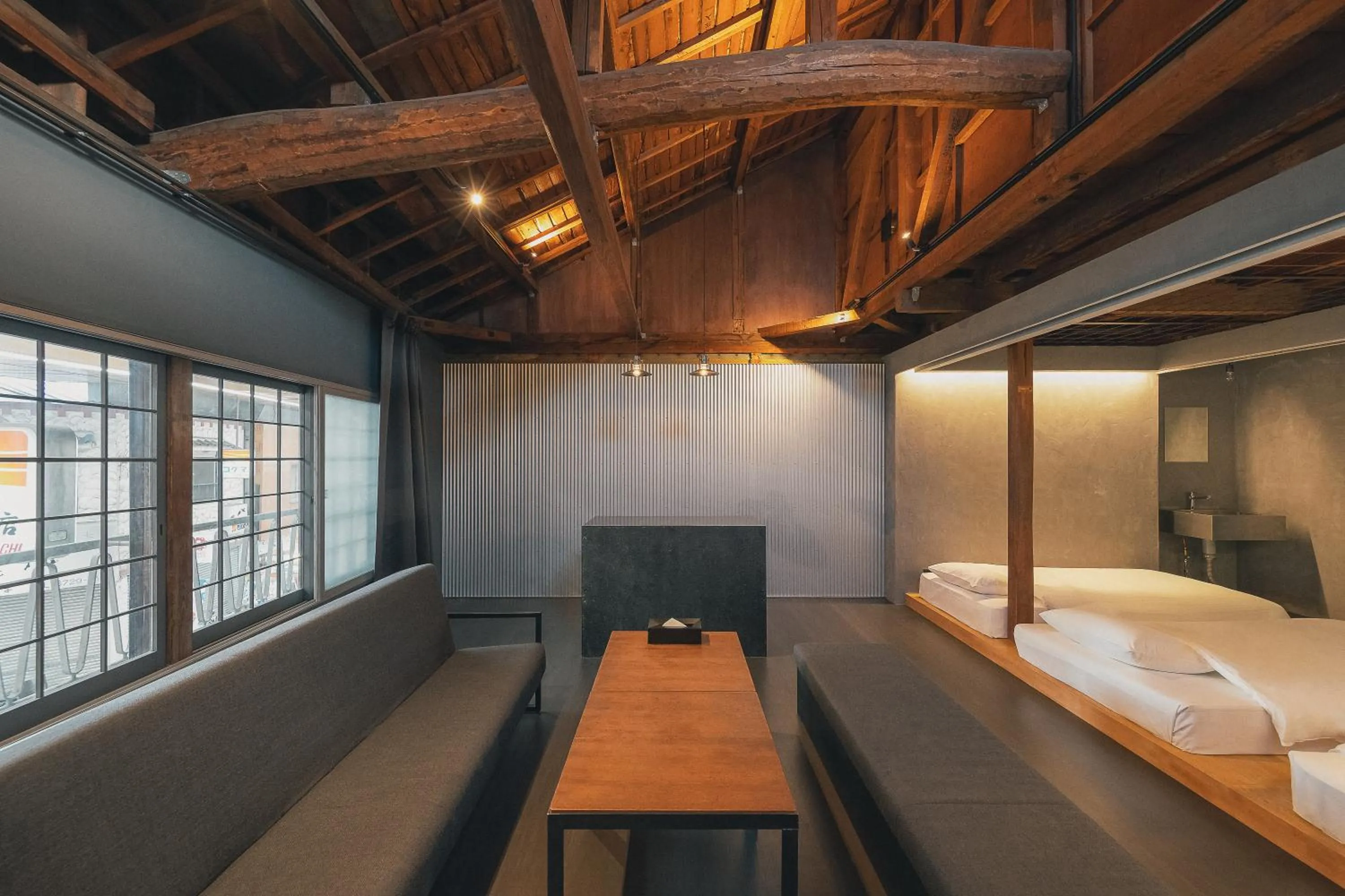 Seating area in SEKAI HOTEL Deep Osaka Experience