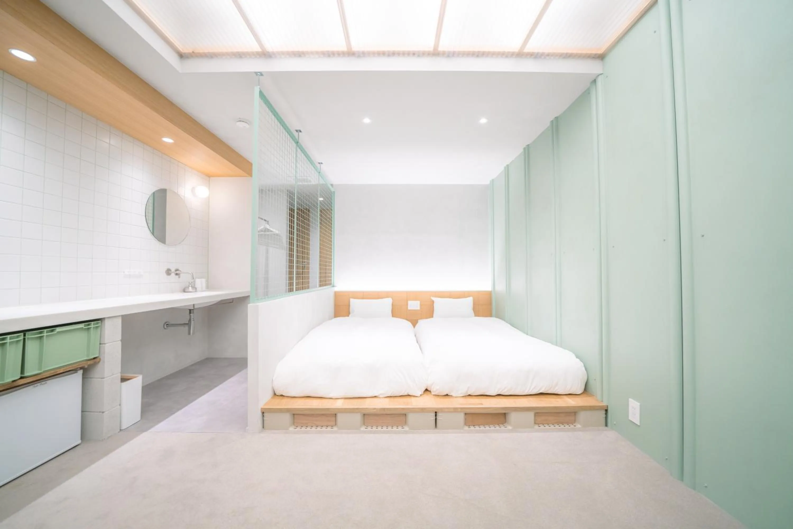 Photo of the whole room, Bed in SEKAI HOTEL Deep Osaka Experience