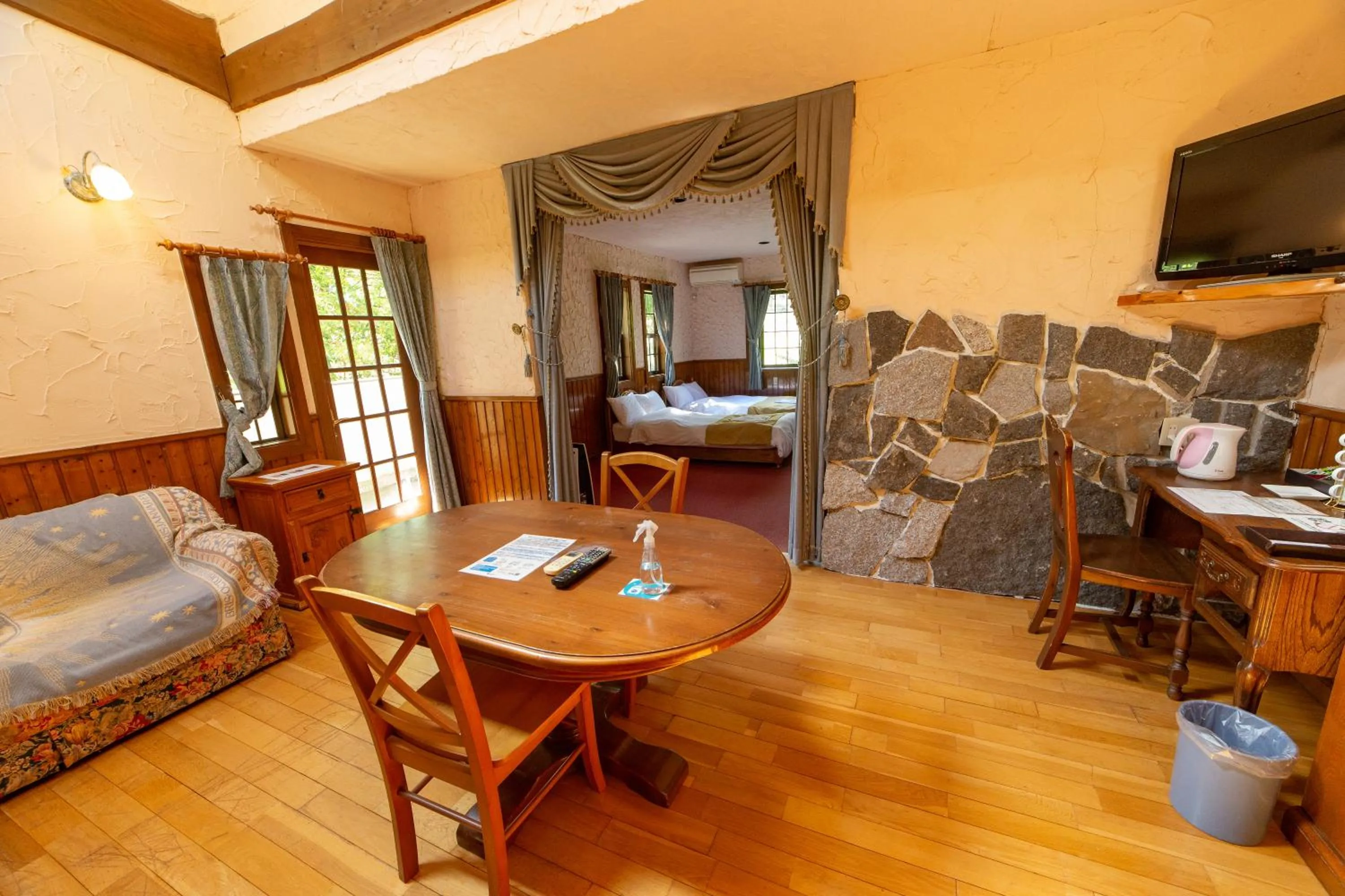 Living room, Bed in Minami Aso Luna Observatory Auberge Mori no Atelier