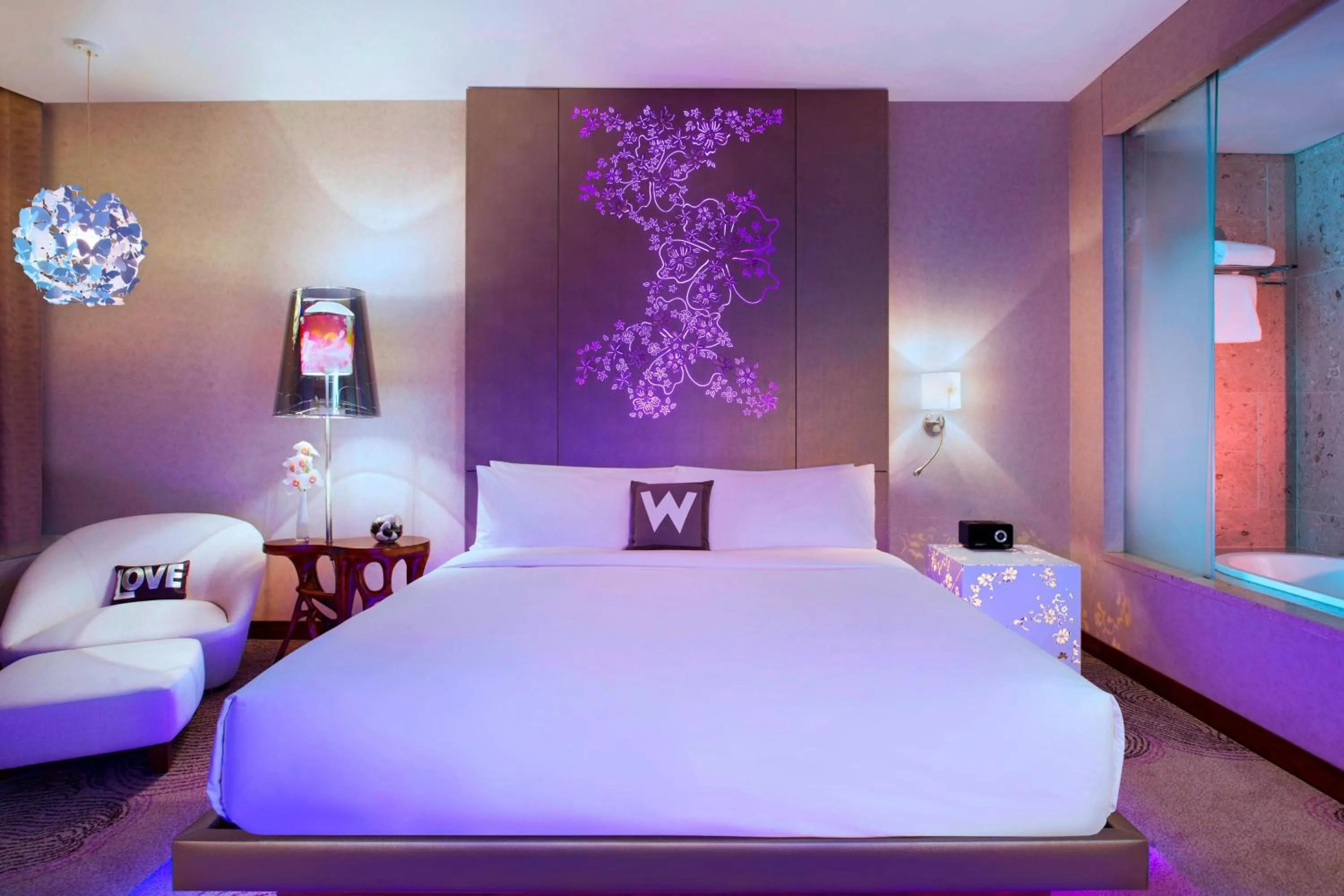 Photo of the whole room, Bed in W Singapore - Sentosa Cove, Newly Renovated