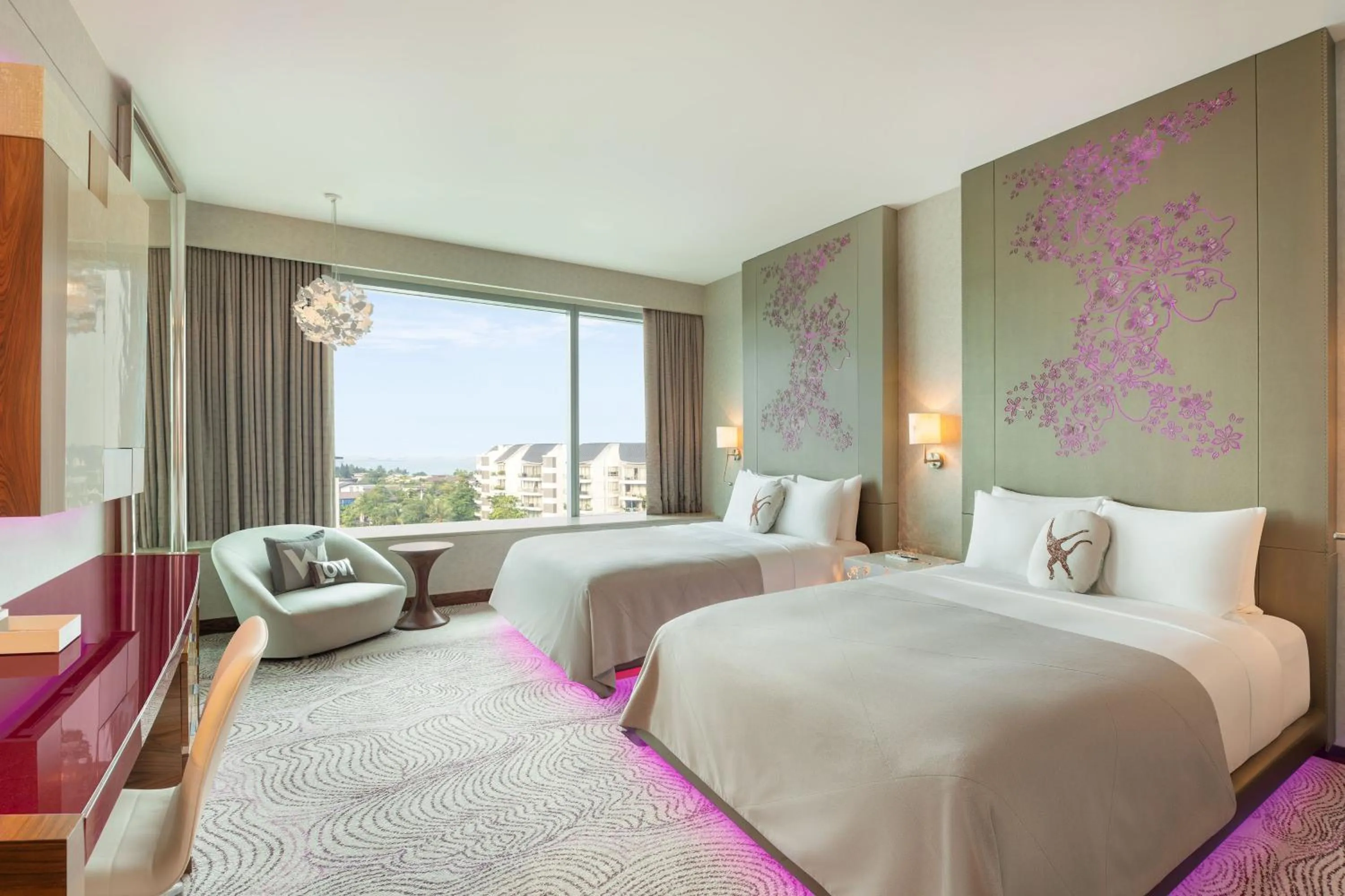 Photo of the whole room, Bed in W Singapore - Sentosa Cove, Newly Renovated