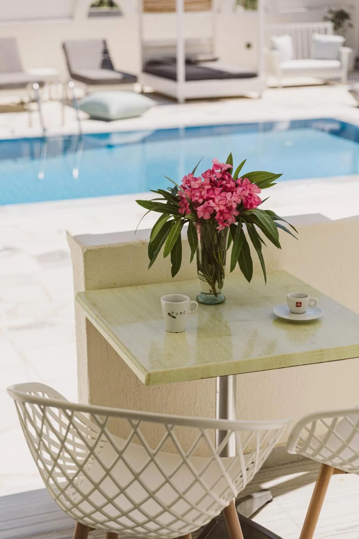 Pool view in Ambeli Apartments