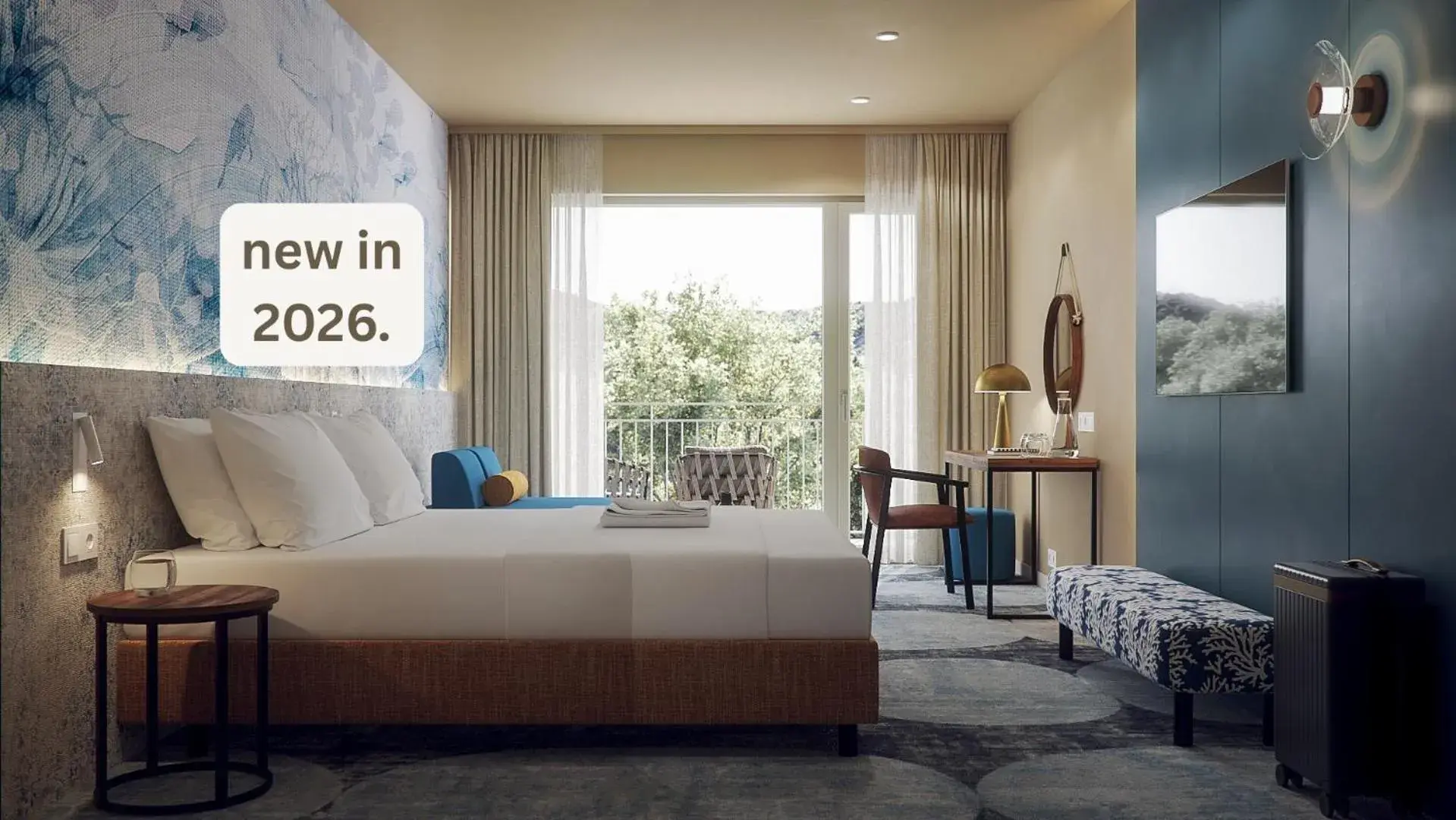 Comfort Twin Room with Extra Bed, Balcony and Park View in Remisens Hotel LUCIJA Comfort Twin Room with Extra Bed, Balcony and Park View in Remisens Hotel LUCIJA