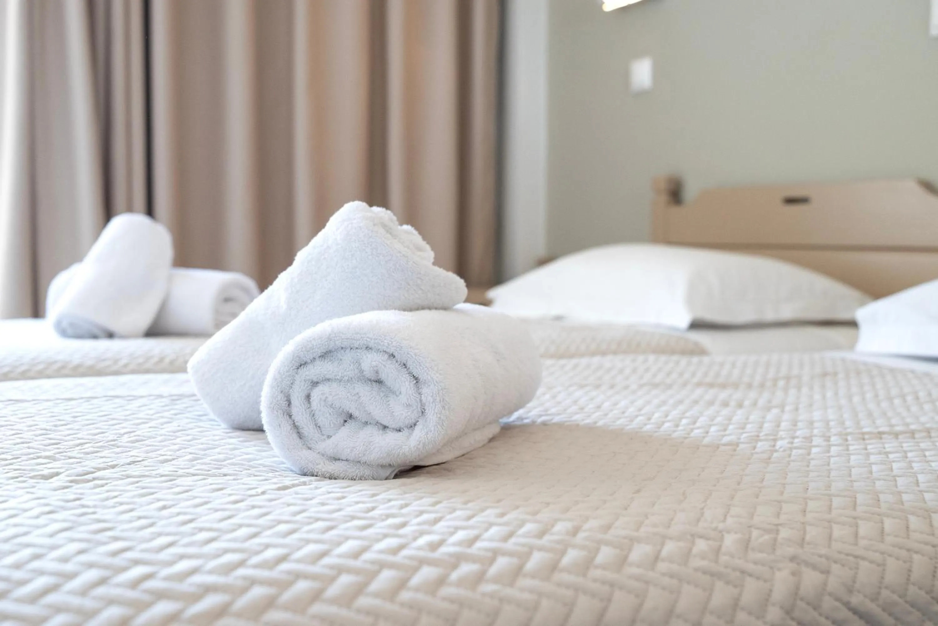 Bed in Zephyros Hotel