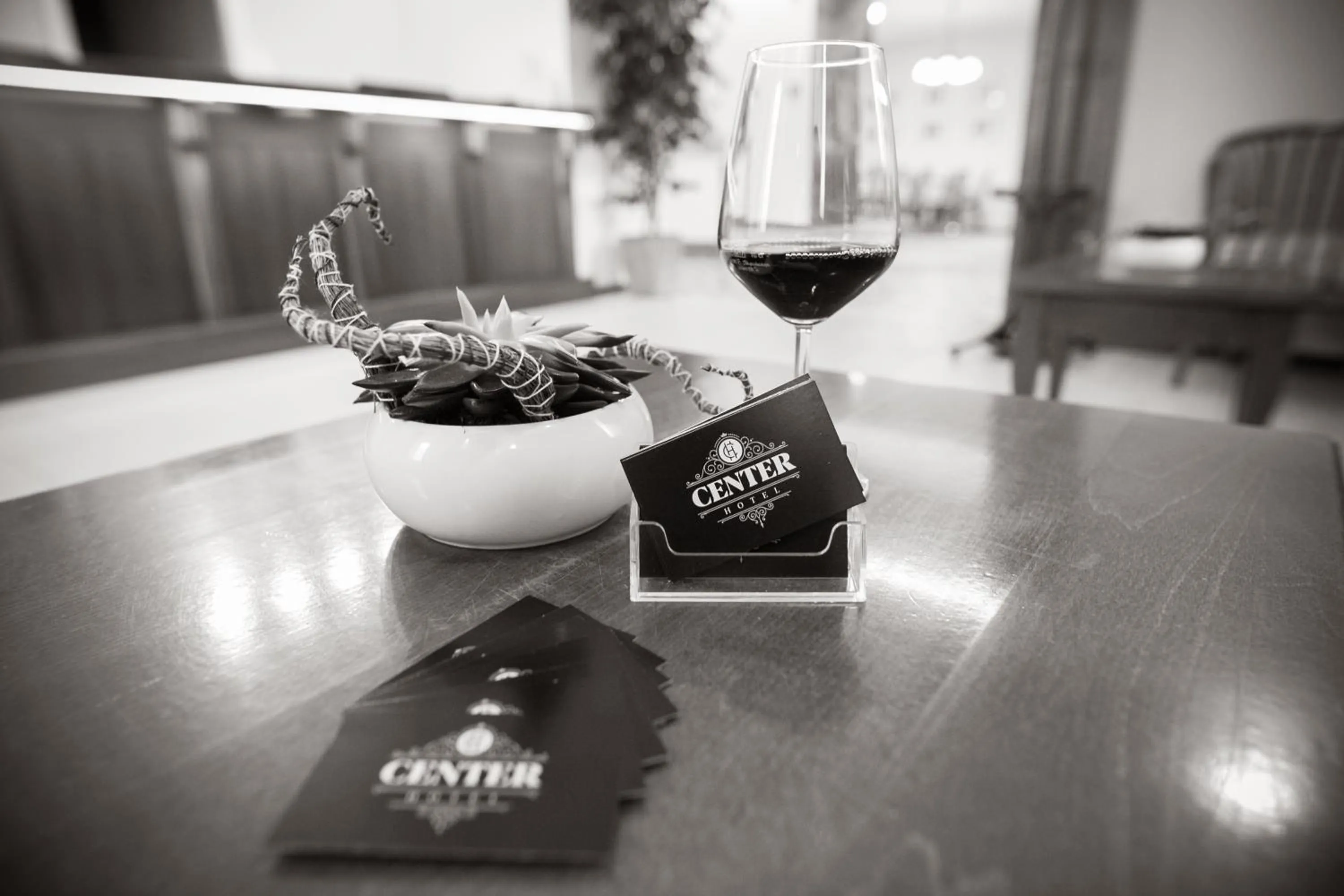 Text overlay in ECO Hotel Center Postojna