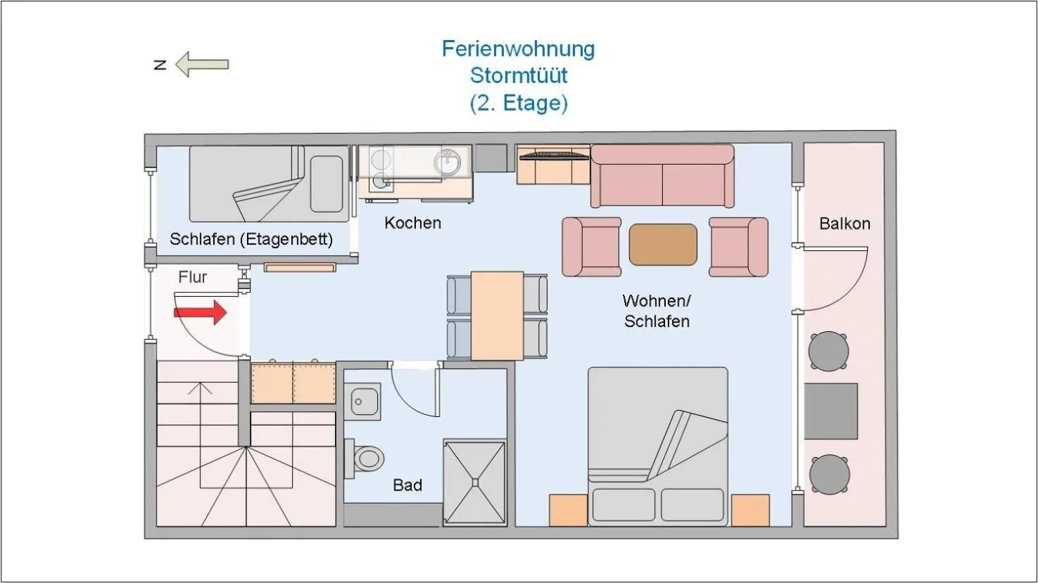 Floor plan in Stormtüüt - Wunderschönes Feriendomizil für die junge Familie in Strandnähe