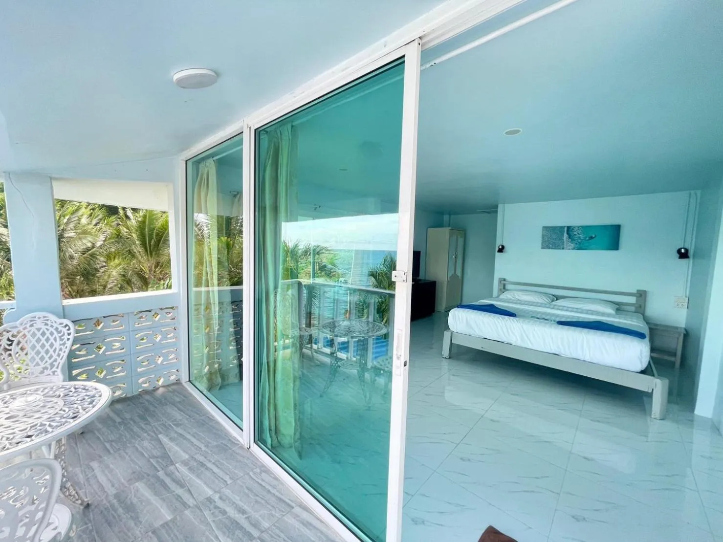 Patio, Bed in Naiharn On The Rock Resort Phuket