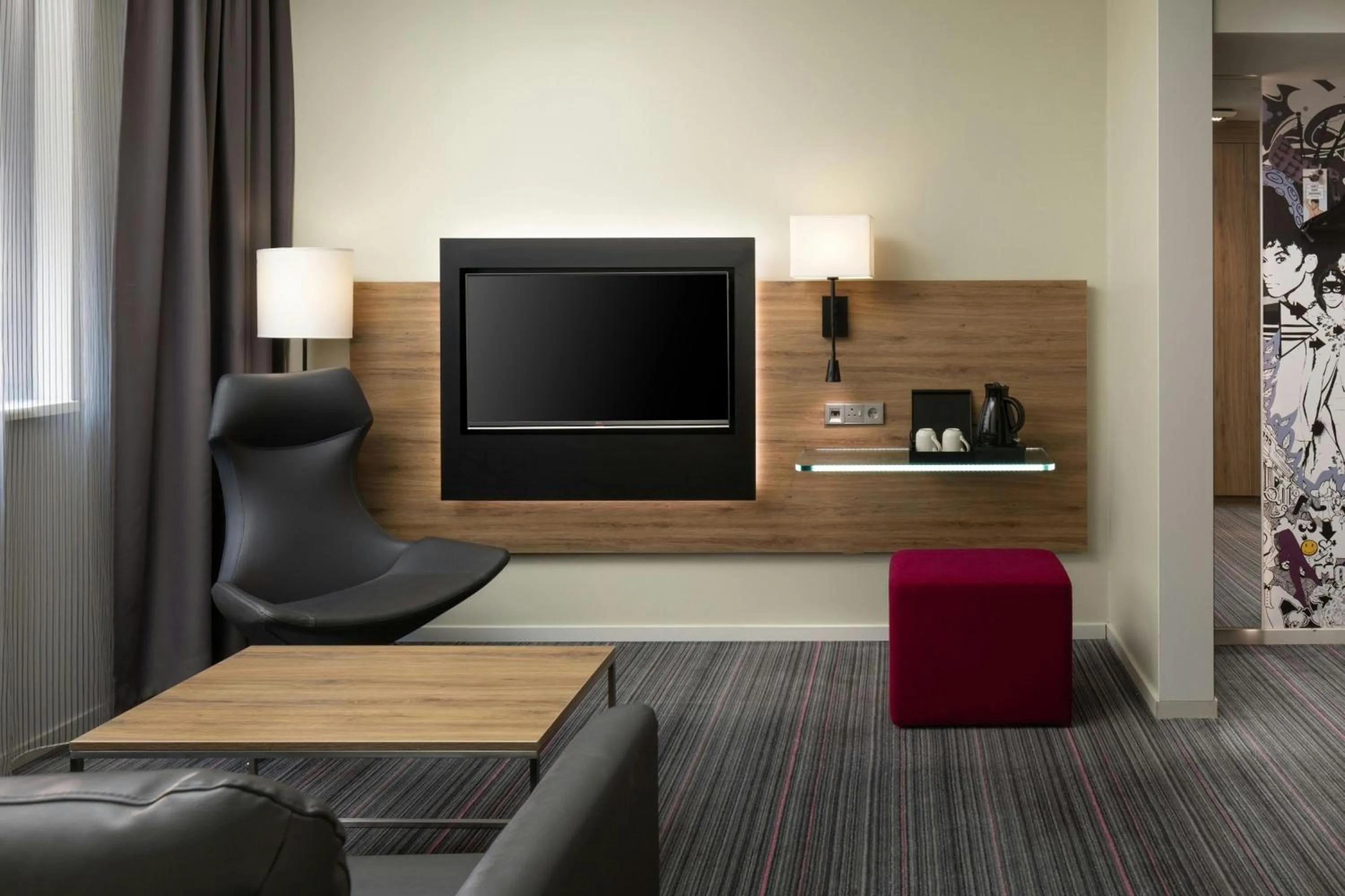 Living room in Moxy Glasgow Merchant City