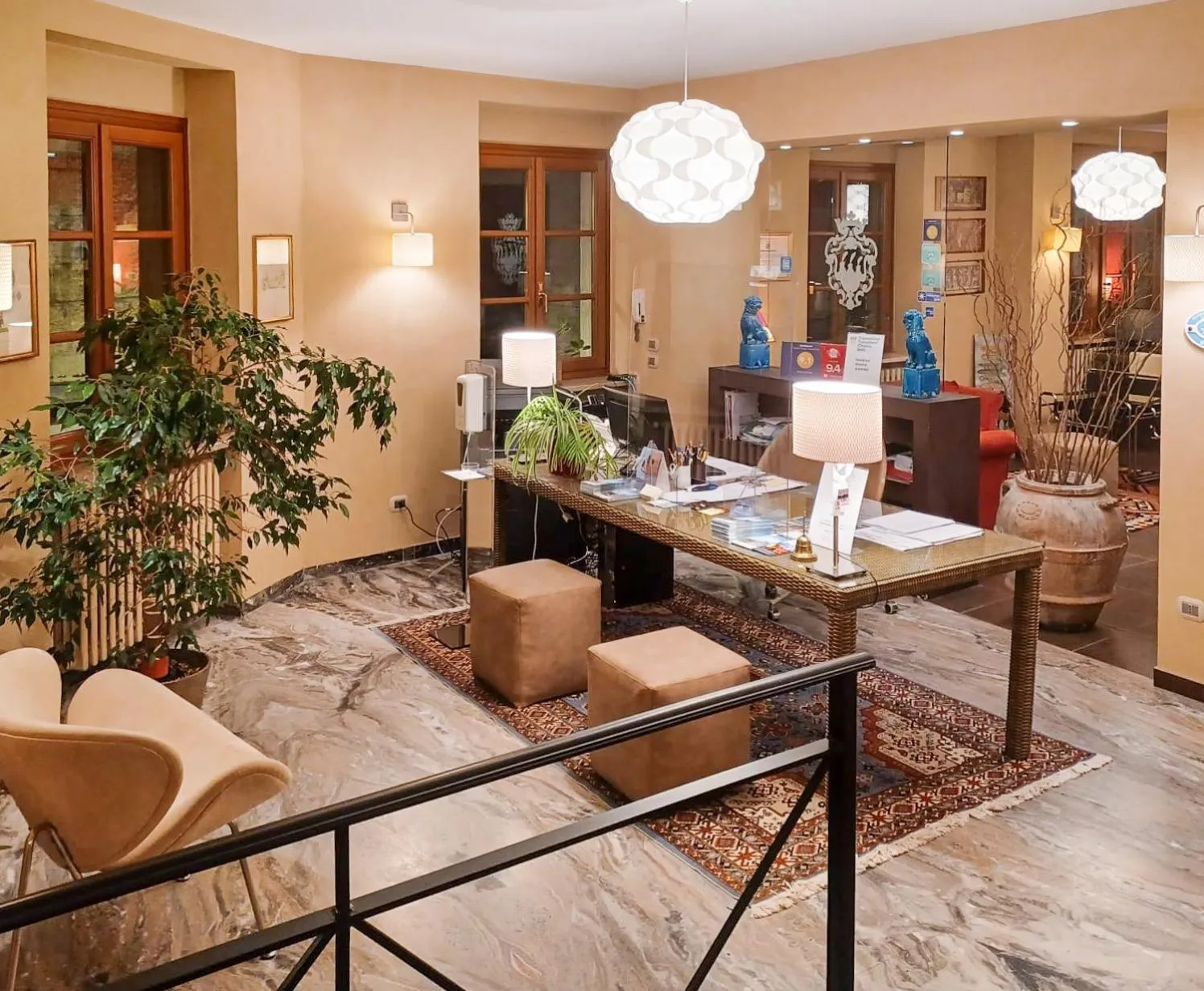 Lobby or reception in La Grotta Hotel