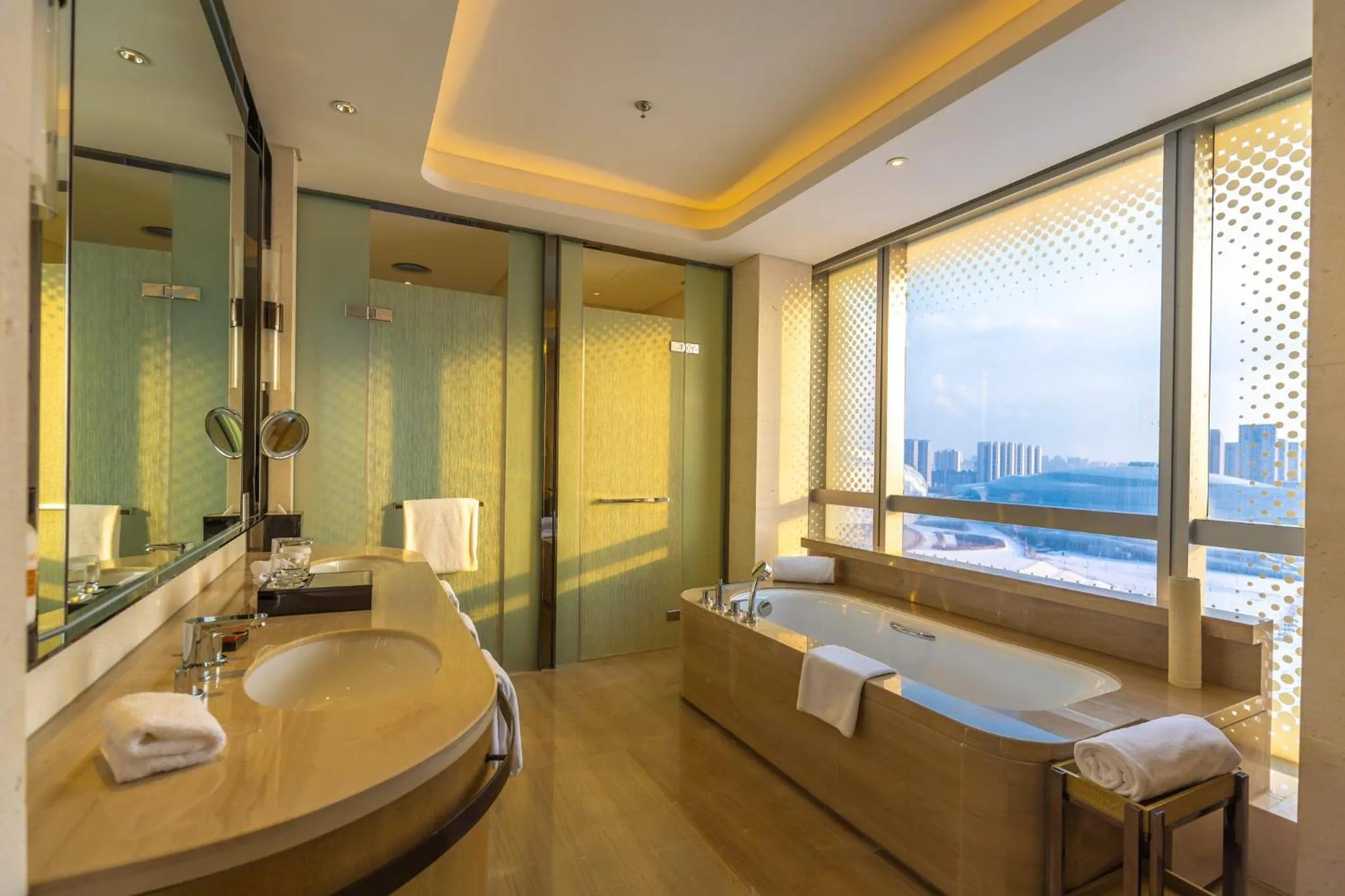 Bathroom in Crowne Plaza Dalian Sports Center by IHG