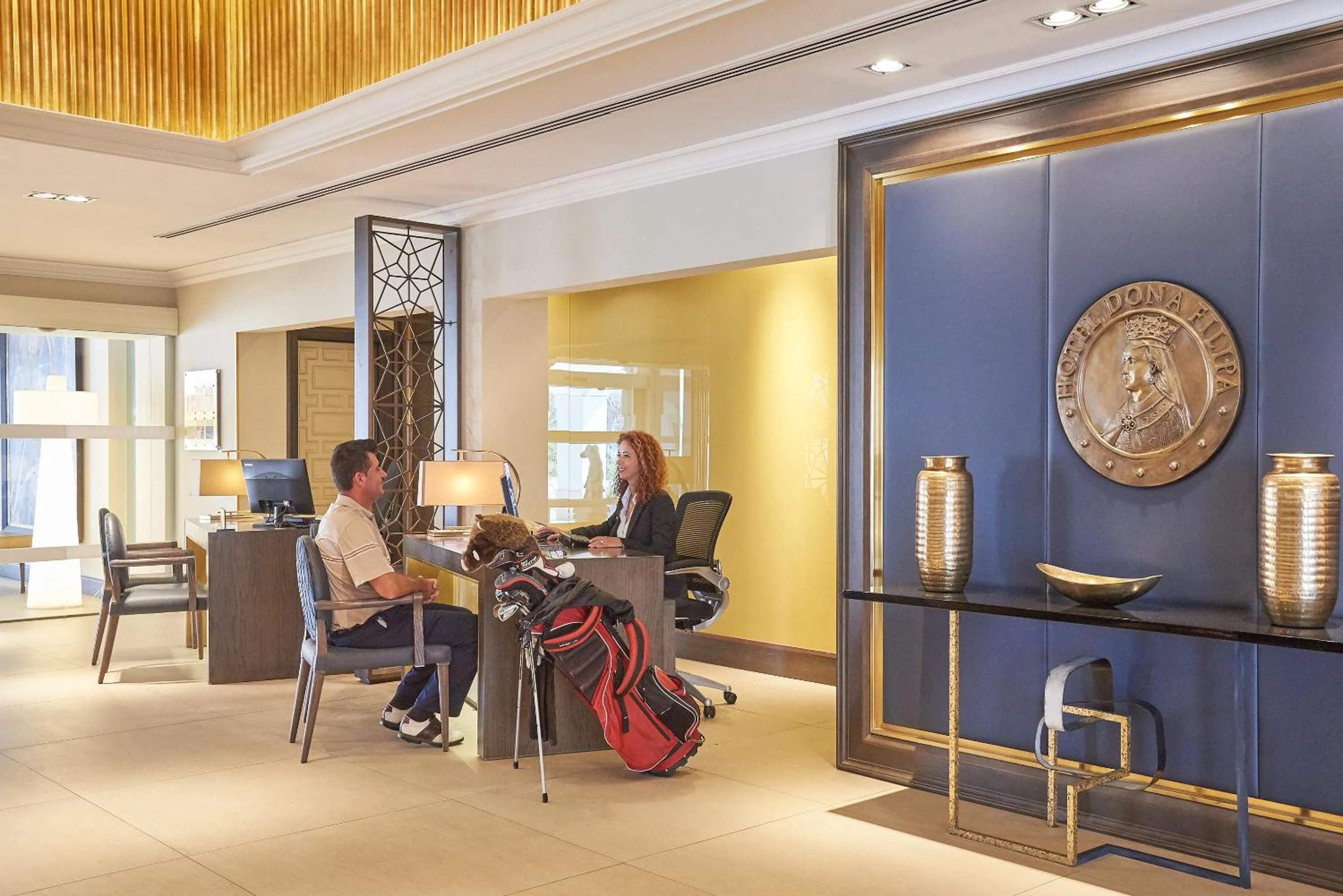 Lobby or reception in Dona Filipa Hotel