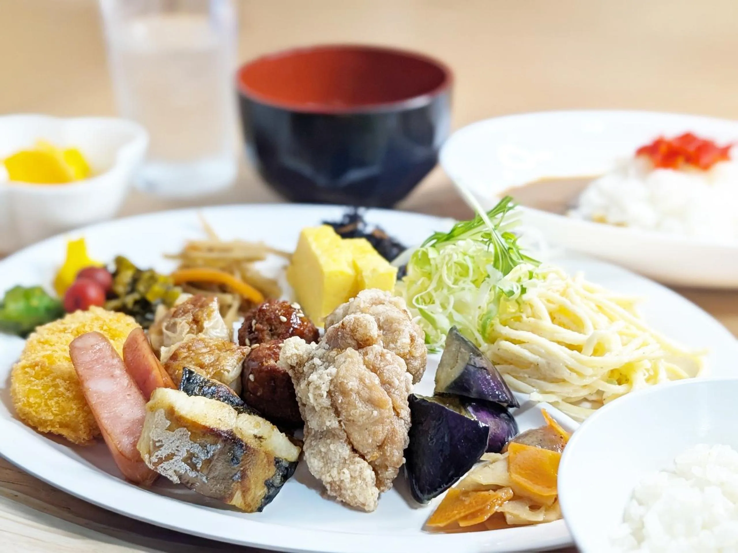 Breakfast in Green Rich Hotel Aso Kumamoto Airport (Artificial hot spring Futamata Yunohana)