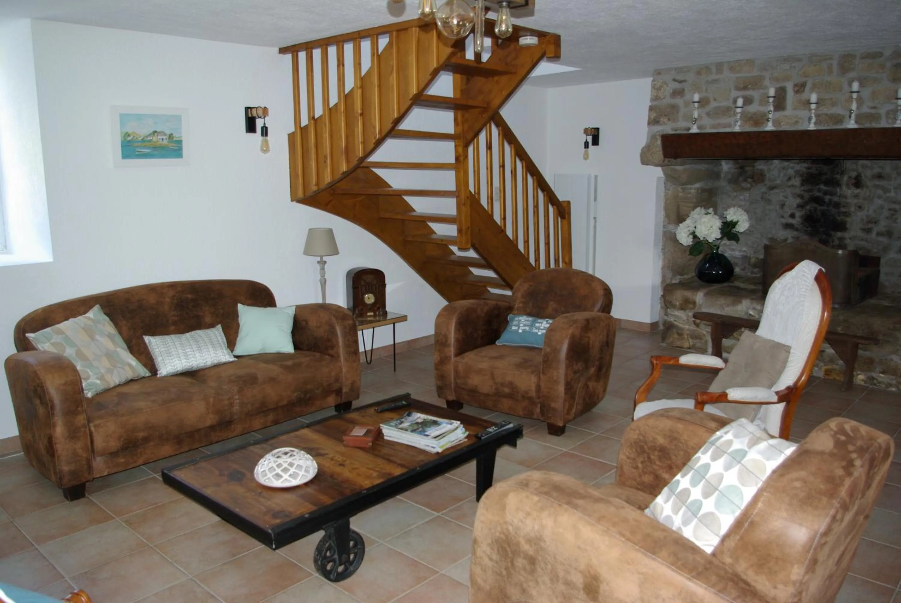 Living room in Les Fermes de Kercadoret