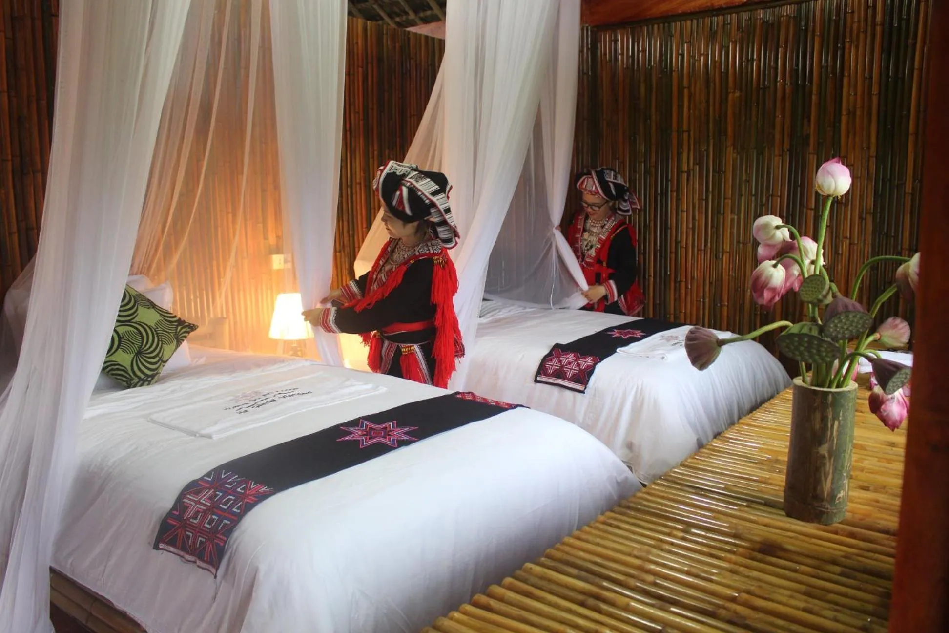 Bed in Hoang Su Phi Lodge