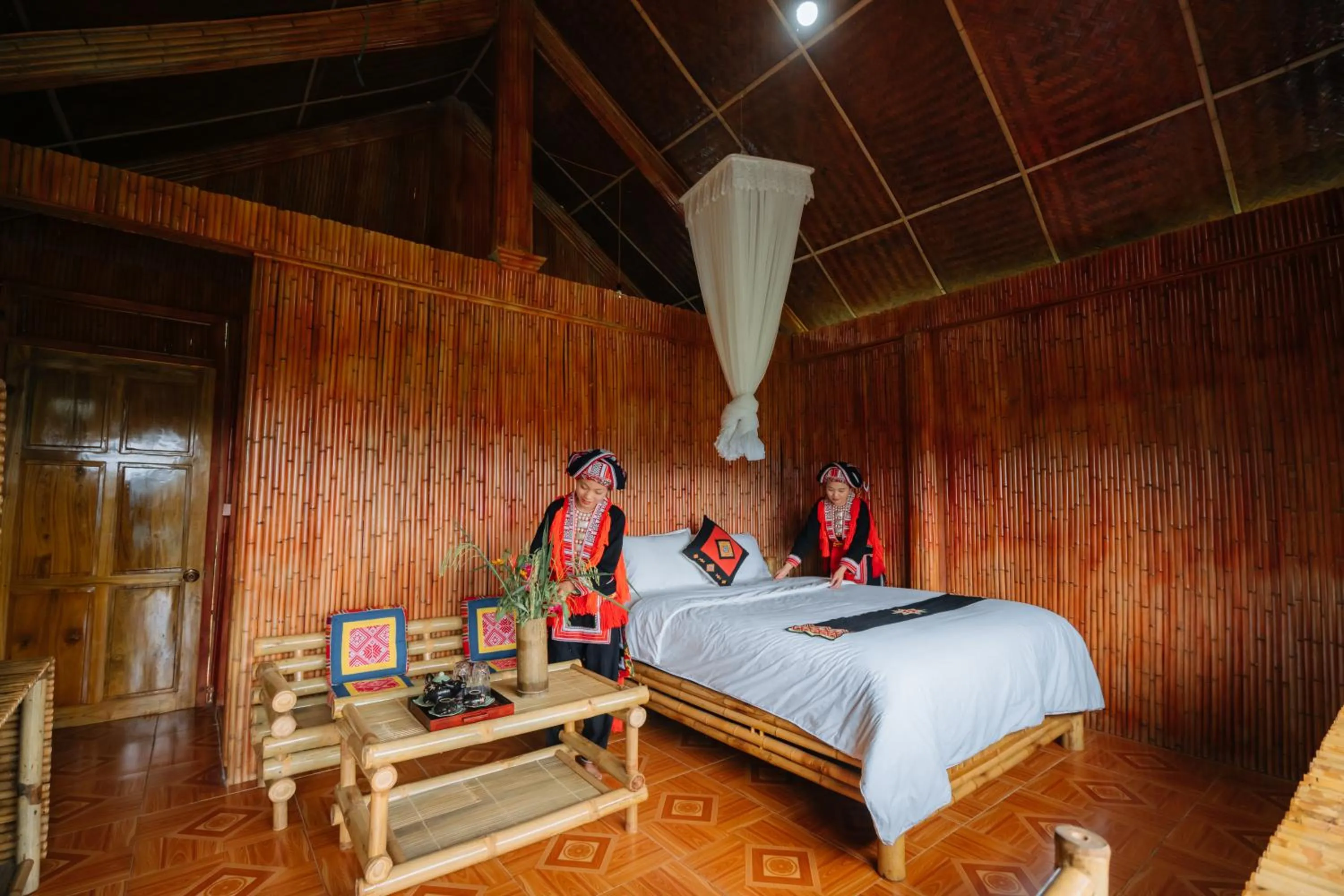 Bedroom, Bed in Hoang Su Phi Lodge