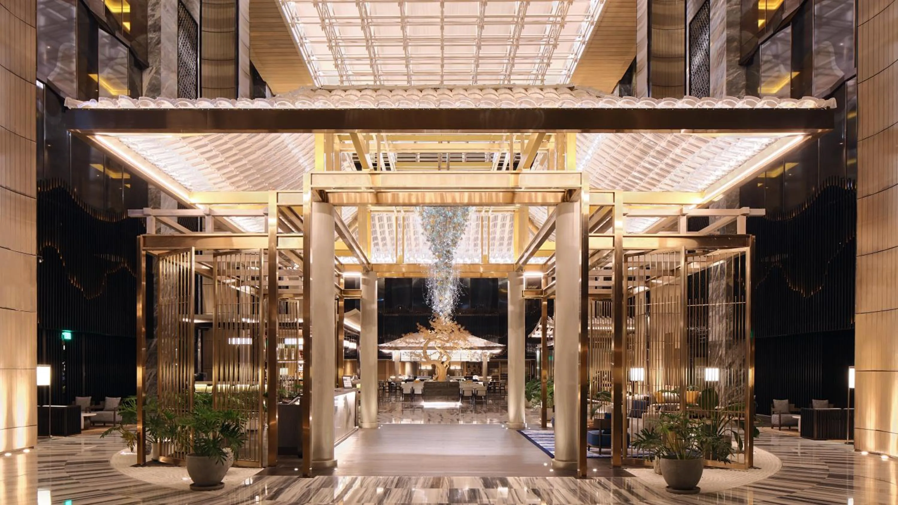 Lobby or reception in Hotel Okura Manila at Newport World Resorts