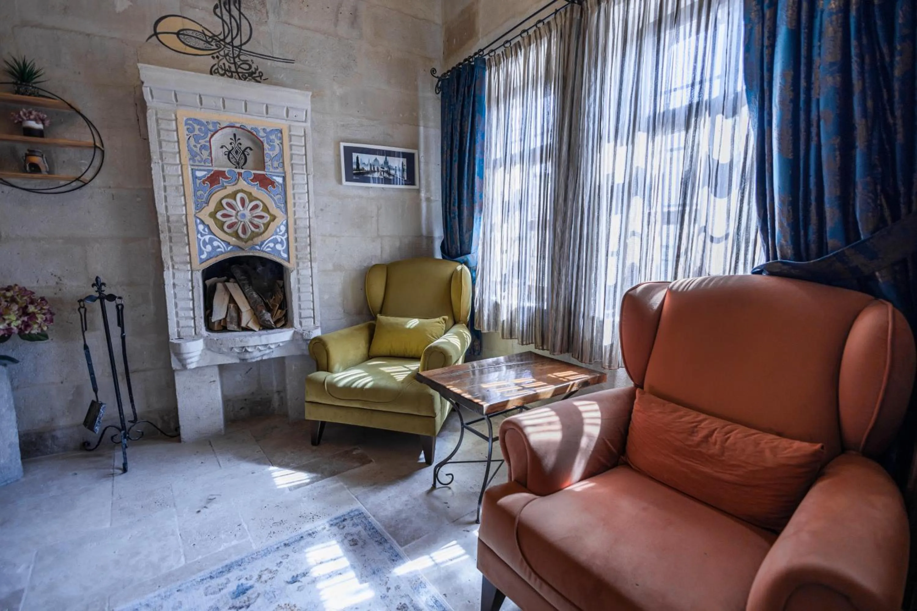 Seating area in Göreme Cave Suites