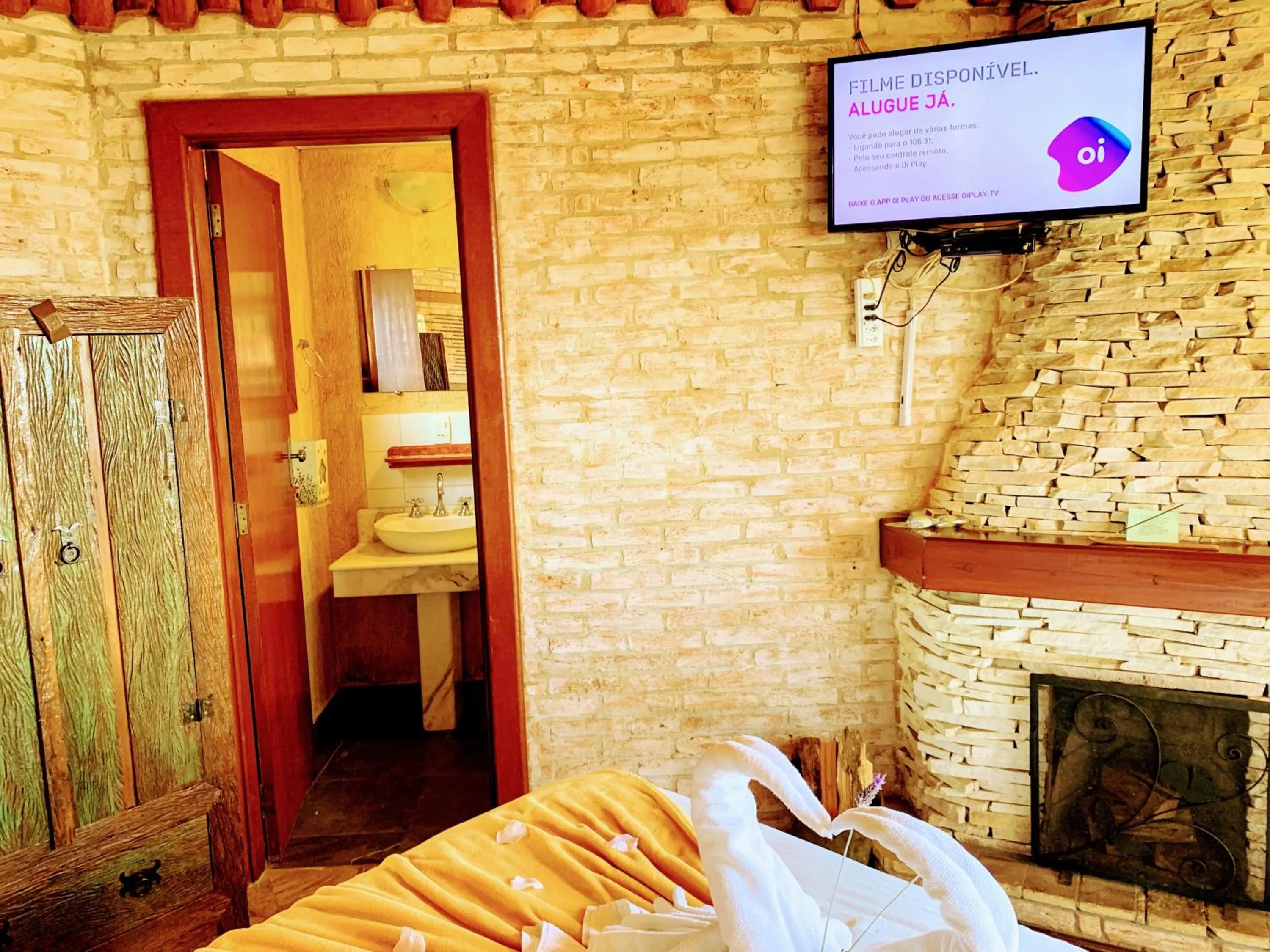 TV and multimedia, Bed in Pousada Cantinho das Estrelas