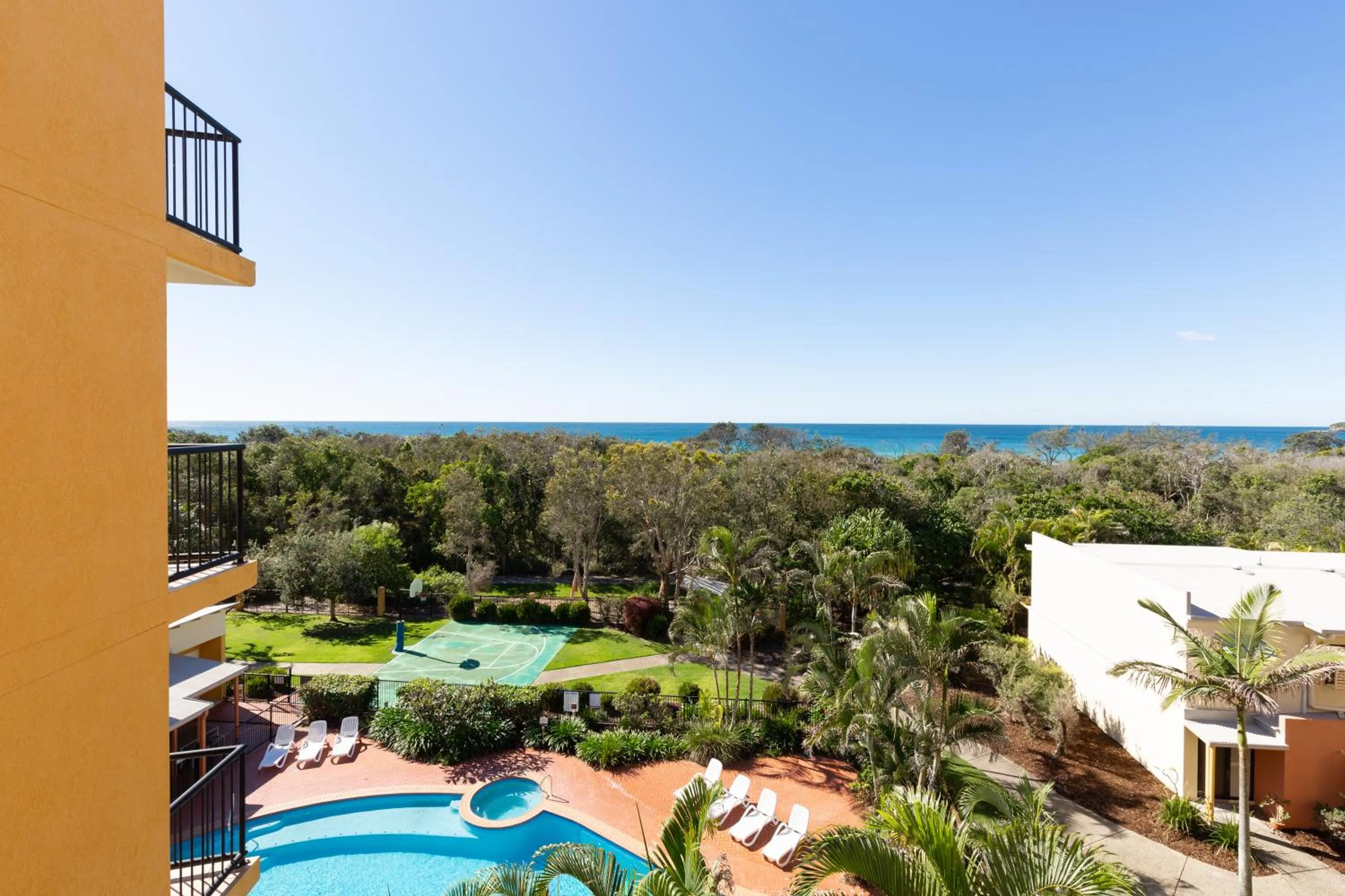 Pool view in Marcoola Beach Resort