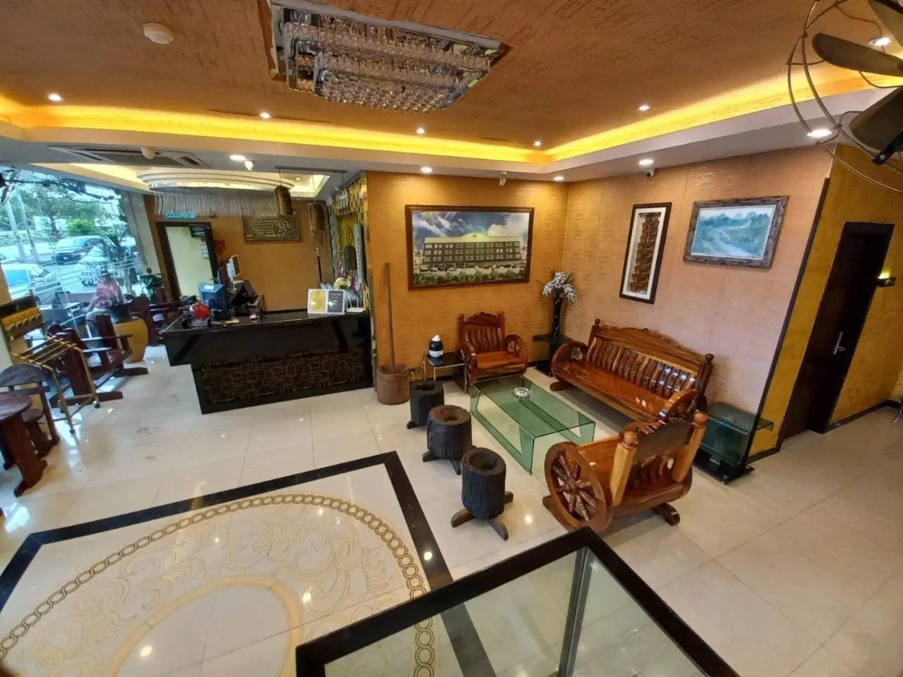 Seating area in GM Hotel