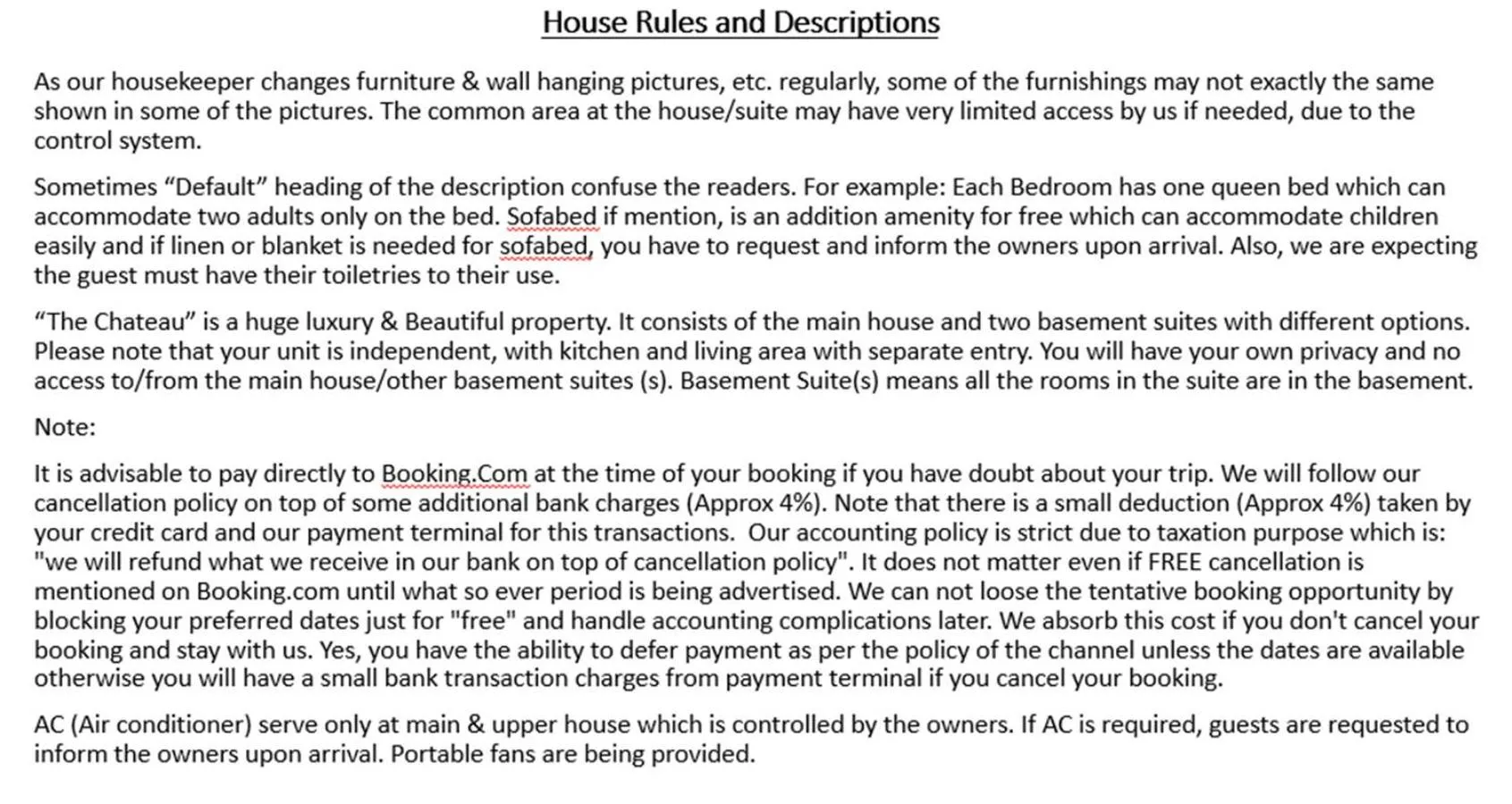 Guests in The Chateau