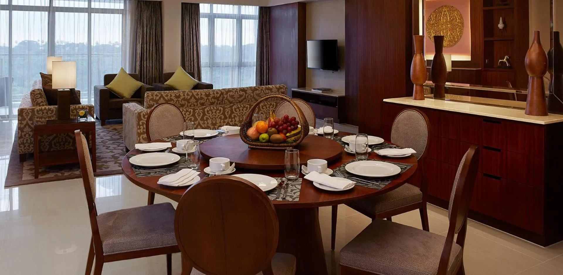 Living room in Shangri-La Serviced Apartments, Yangon