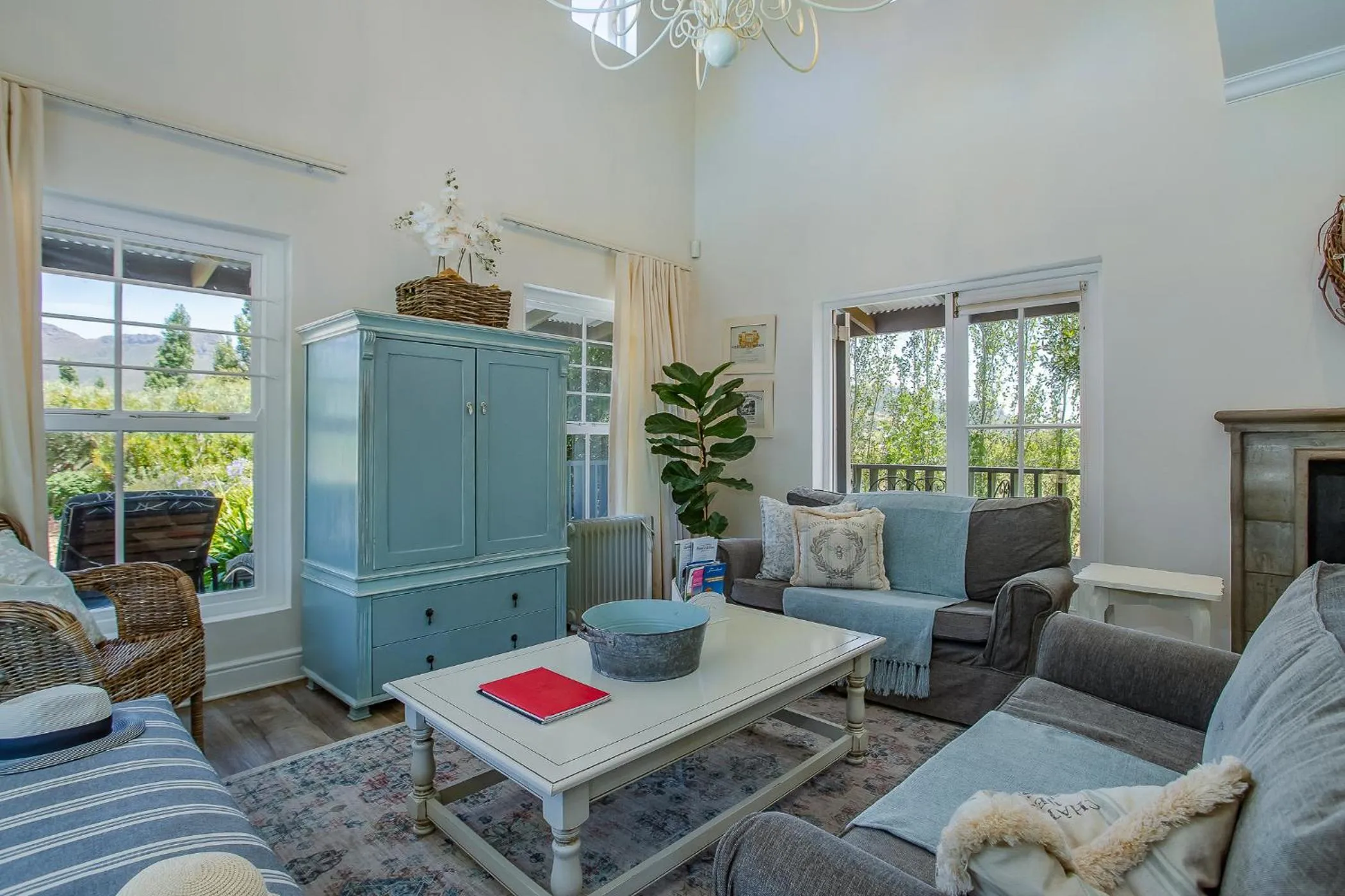 Living room in Franschhoek Rose Cottages